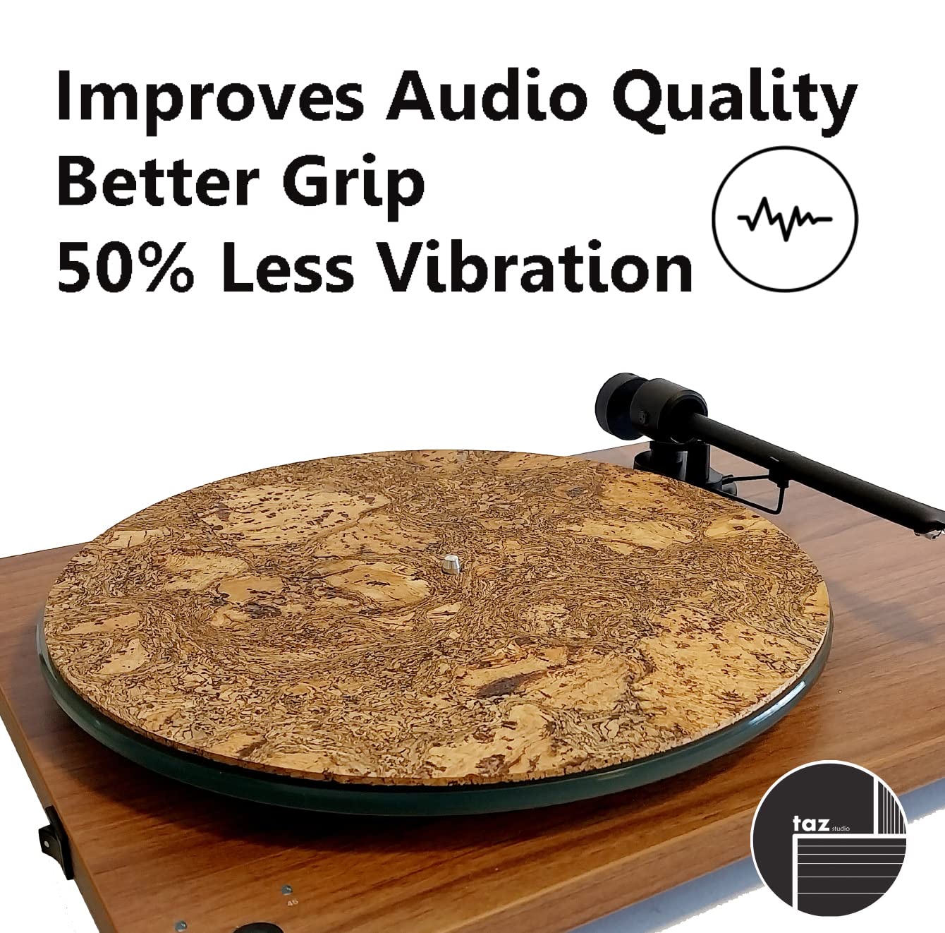Tazstudio Premium Slipmat  Cork Turntable Mat For Better Sound Support On Vinyl Lp Record Player  Decorative Specially Designed