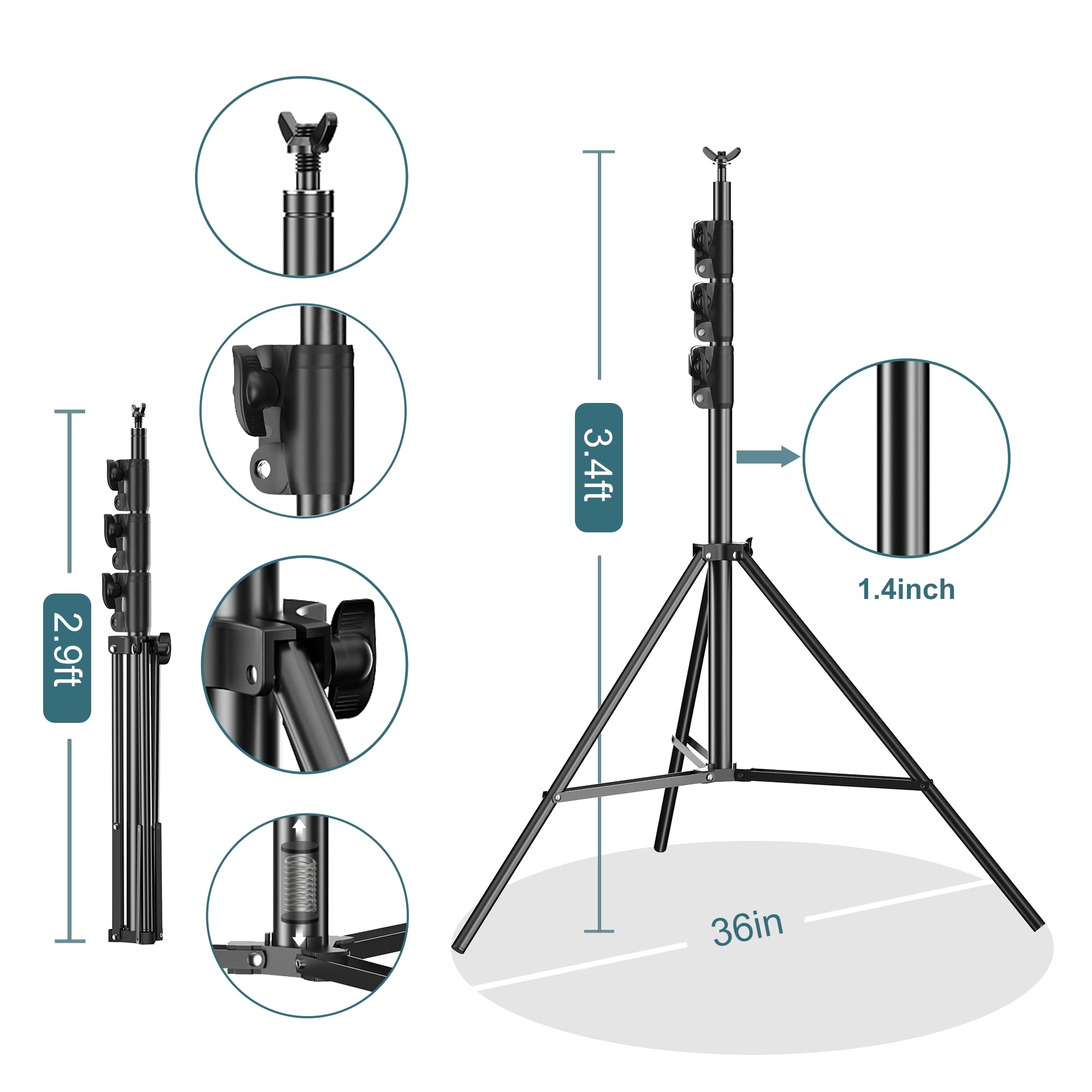 Fudesy Photo Video Studio 10 X 10Ft Heavy Duty Adjustable Backdrop Stand,Background Support System For Photography With Carry Ba
