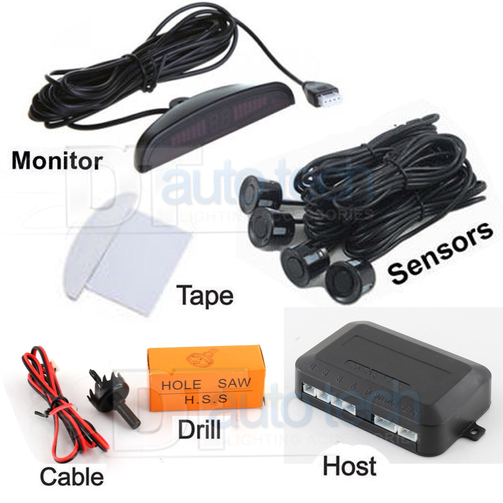 4 Parking Car Parking Sensor Kit Led Display View Reverse Backup Radar System Backup Sensor Reversing Sensors Universal Auto Rad