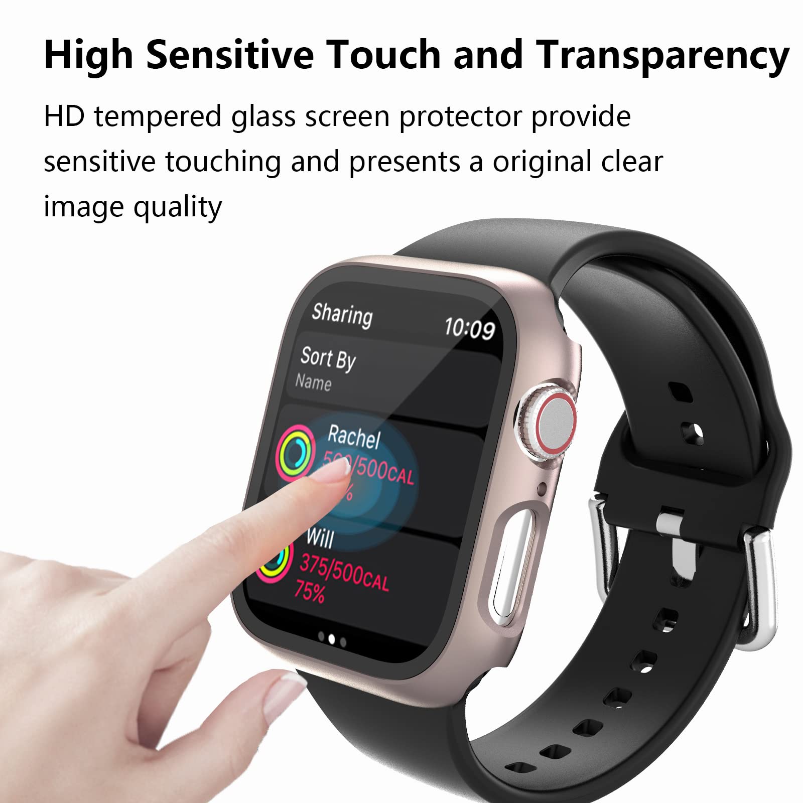 5 Pack Case Compatible For Apple Watch Series 8 & Series 7 41Mm With Tempered Glass Screen Protector, Haojavo Pc Hard Ultra Thin