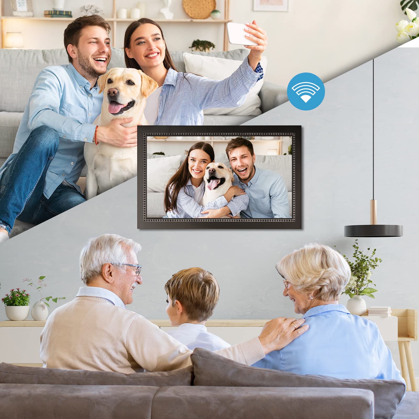 Digital Picture Frame 15.6 Inch Large Digital Photo Frame With 1920 * 1080 Ips Full Hd Touchscreen, Humblestead 64Gb Wifi Smart