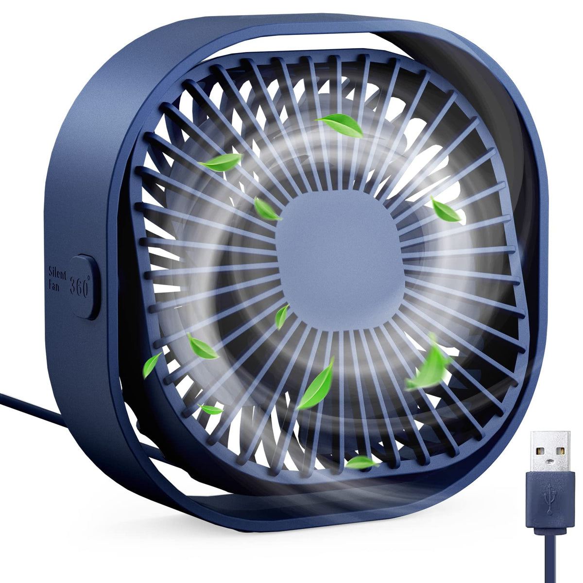 Rjvw Small Usb Desk Fan,3 Speeds Portable Table Fan, 4 Inch Personal Mini Fan,Small Cooling Fan By Usb Plug In, 360   Rotatable