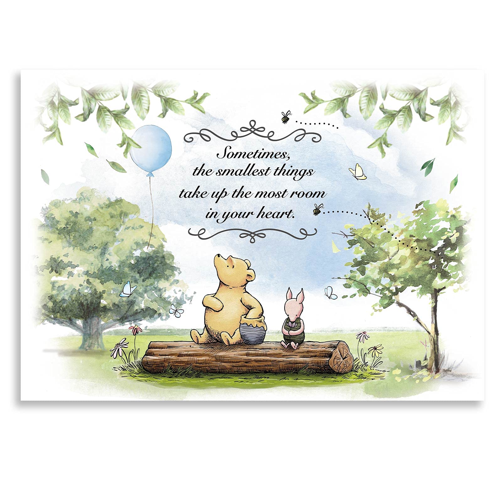 Classic Winnie Bear Baby Shower Backdrop Party Decorations Supplies For Boys Newborn Kids Blue Balloon And Friends Birthday Cake