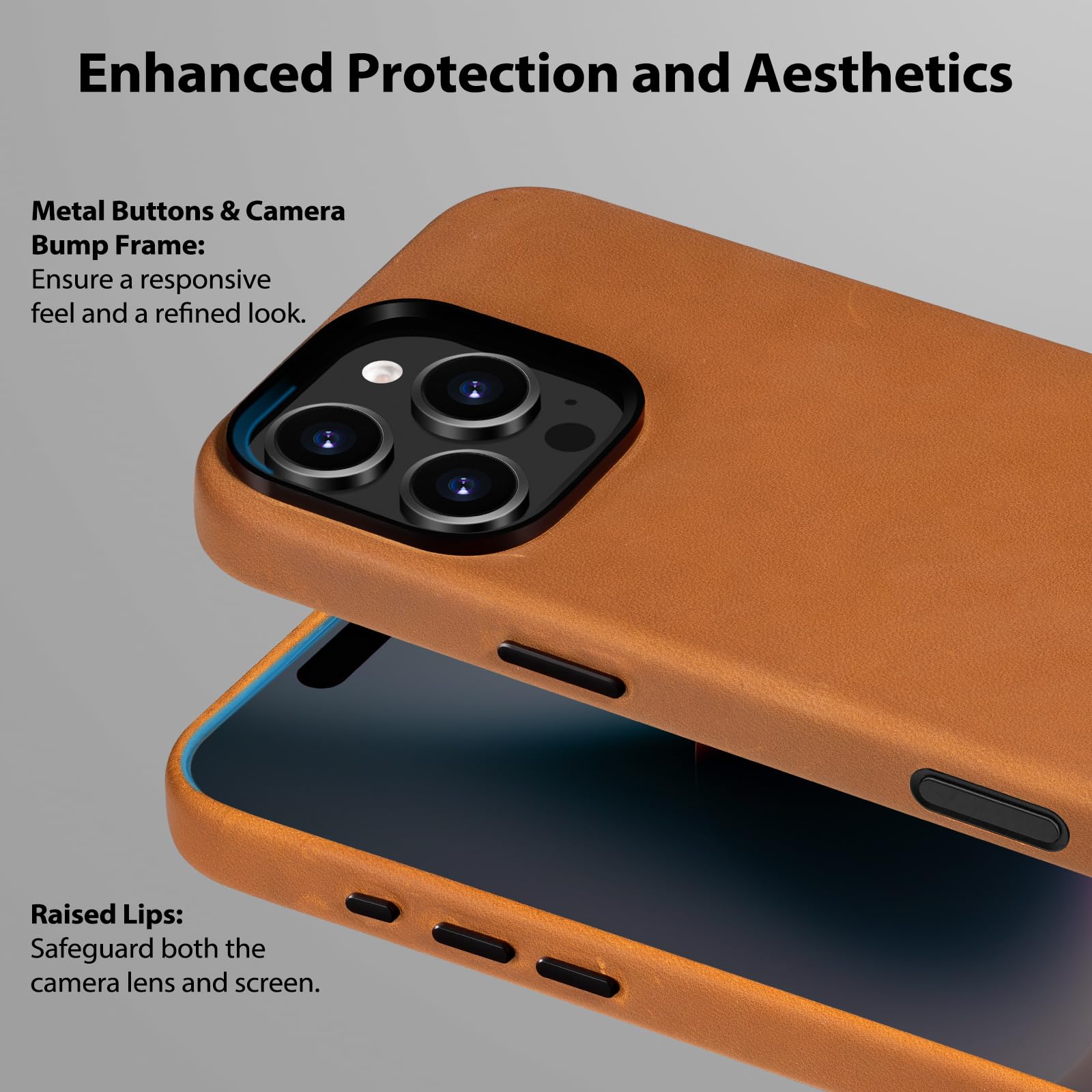 Belemay Leather Case For Iphone 16 Pro, Compatible With Magsafe [Camera Control Button] [Vintage Aesthetic] Premium Crazy Horse