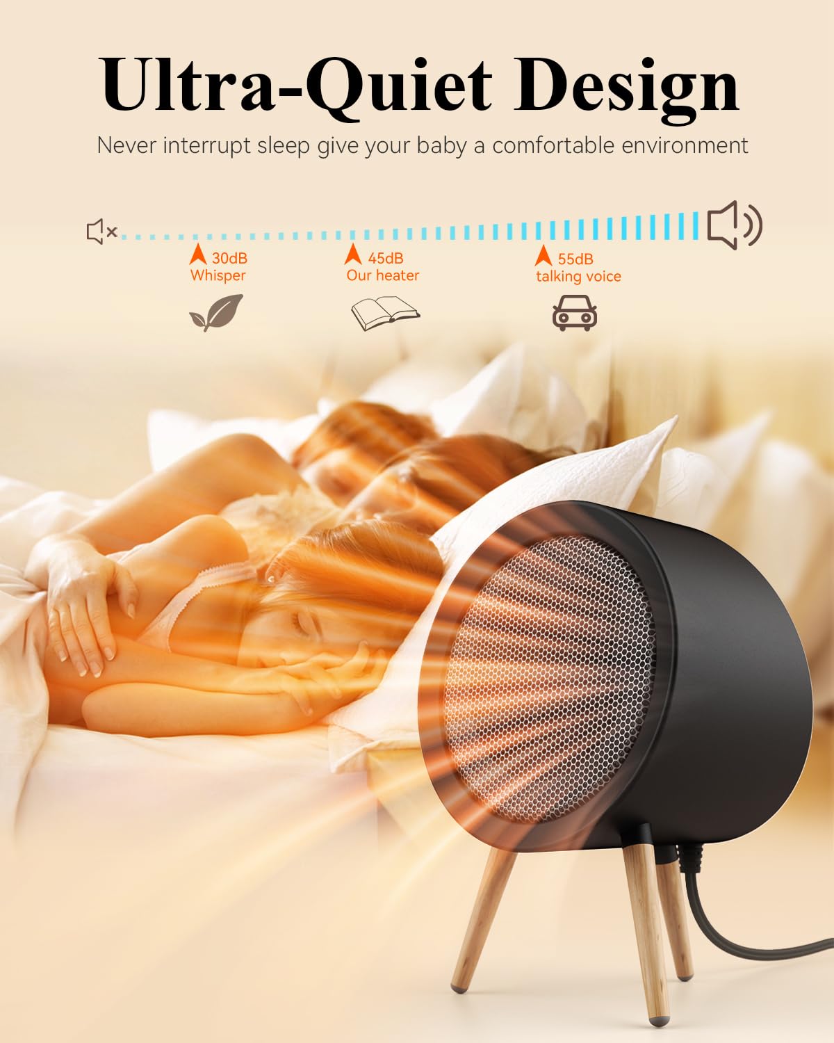 Gaiatop Space Heater, Cute And Powerful, 1000W Small Electric Heaters For Indoor Use, 3 Modes Ptc Ceramic Fast Heating, Overheat