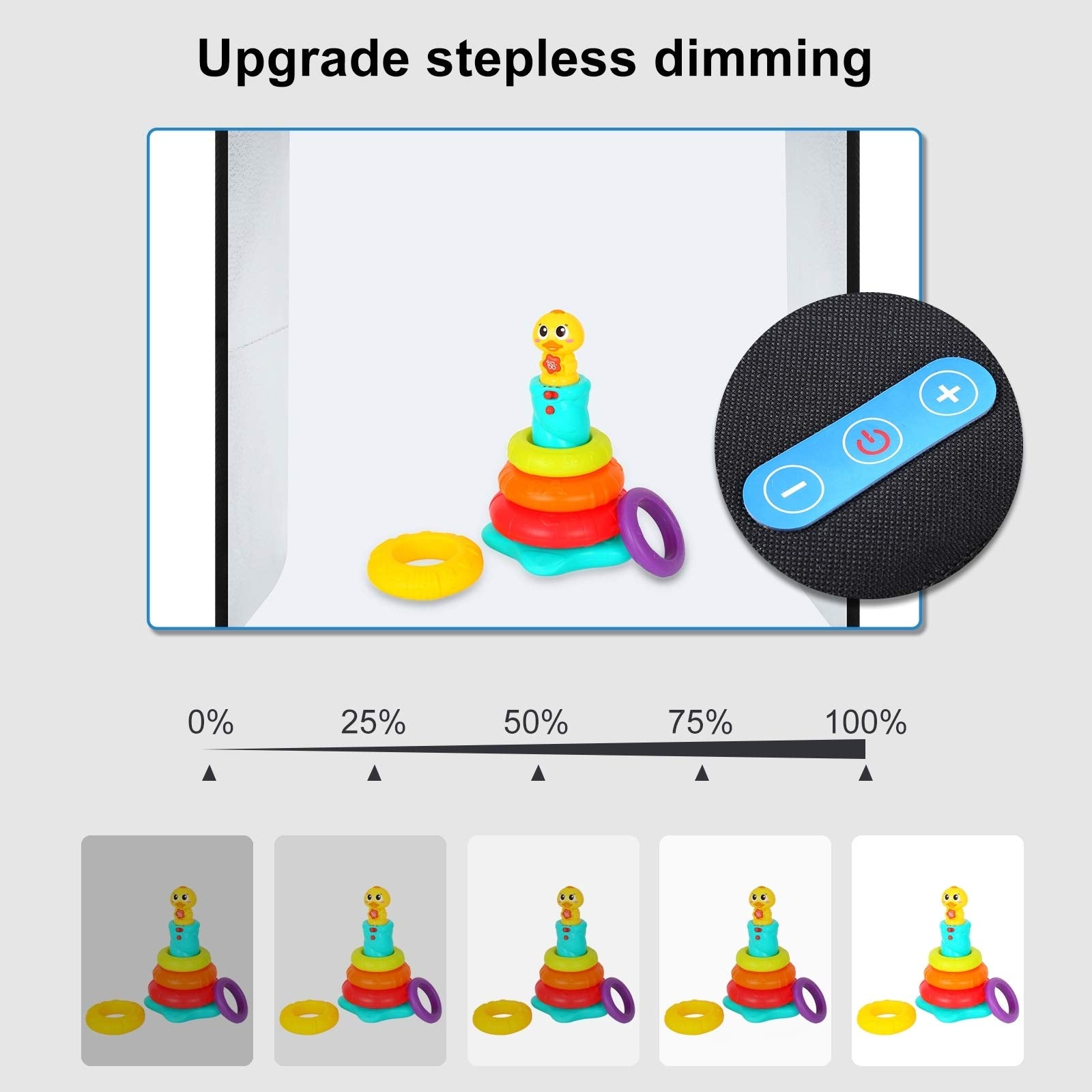 Puluz Mini Photo Studio Light Box, Portable Folding Photography Light Booth, Cri>95, 96Pcs Led Light+6 Kinds Double Sided Color