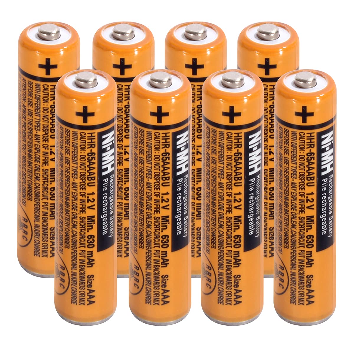 Hlpiamok Ni Mh Aaa Rechargeable Battery 1.2V 630Mah 8 Pack Aaa Batteries For Panasonic Cordless Phones, Remote Controls, Electro