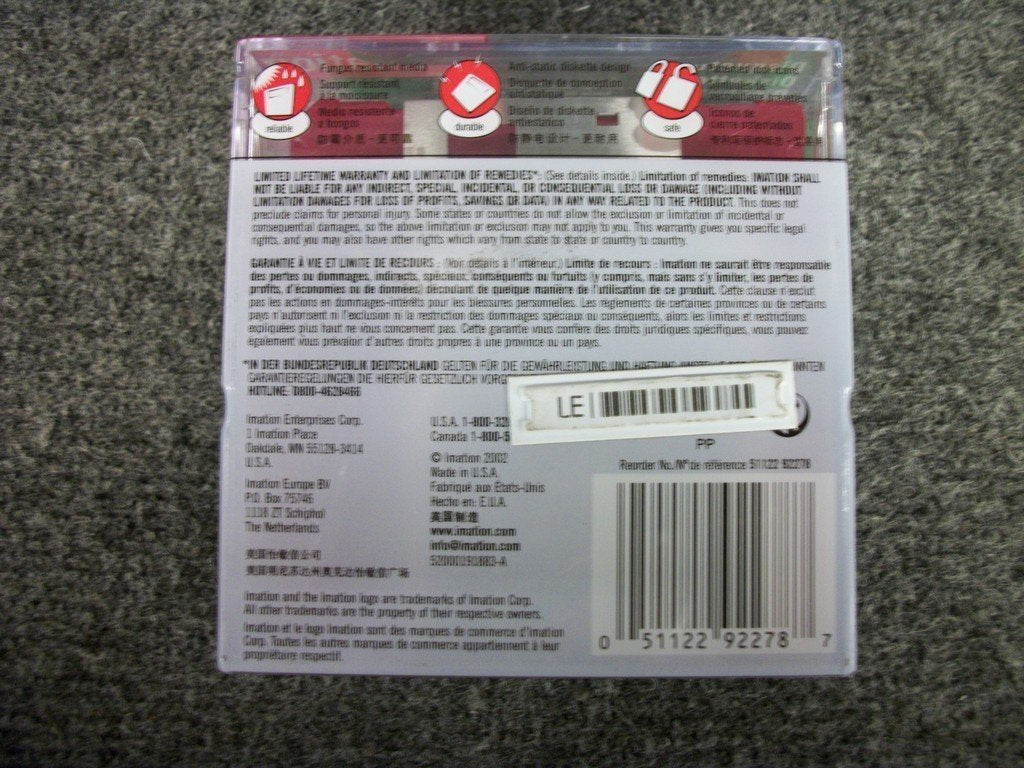 Imation 3.5 Ds-Hd Mac Formatted Floppy Disks