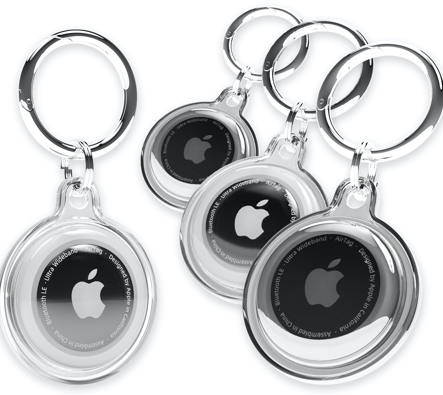 Air Tags 4 Pack Apple Airtag Holder Swincho Airtag Keychain For Apple Airtag Protective Airtag Case Shockproof & Dustproof (2Xbl