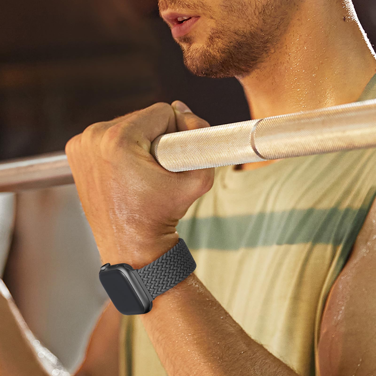 4 Pack Braided Solo Loop Band Compatible With Apple Watch Band 38Mm 40Mm 41Mm 42Mm 44Mm 45Mm 46Mm 49Mm Women Men, Stretchy Nylon