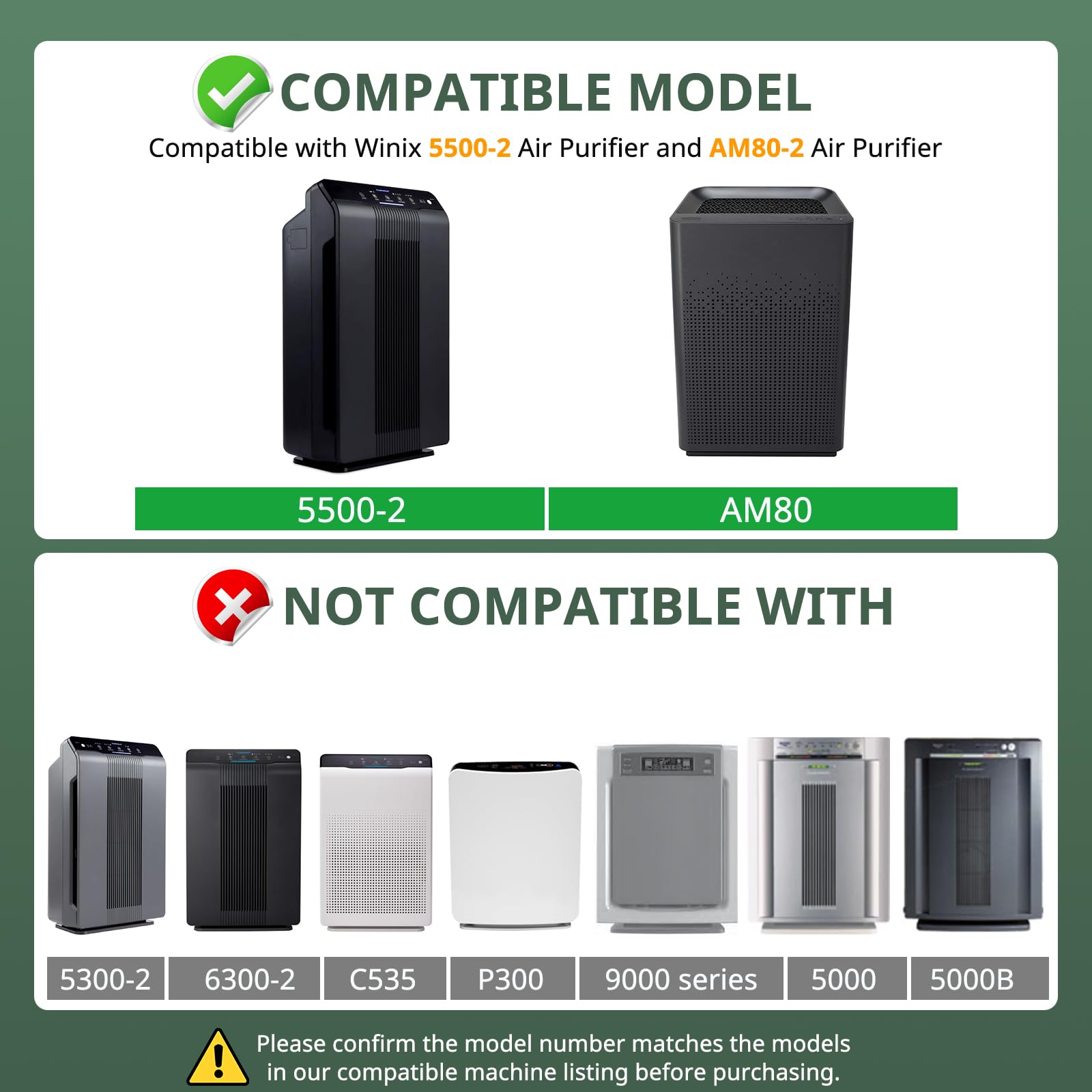 Filter H 5500 2 Replacement Filter For Winix Air Purifier 116130 Replacement Compatible With Winix 5500 2 And Am80 Air Purifier,