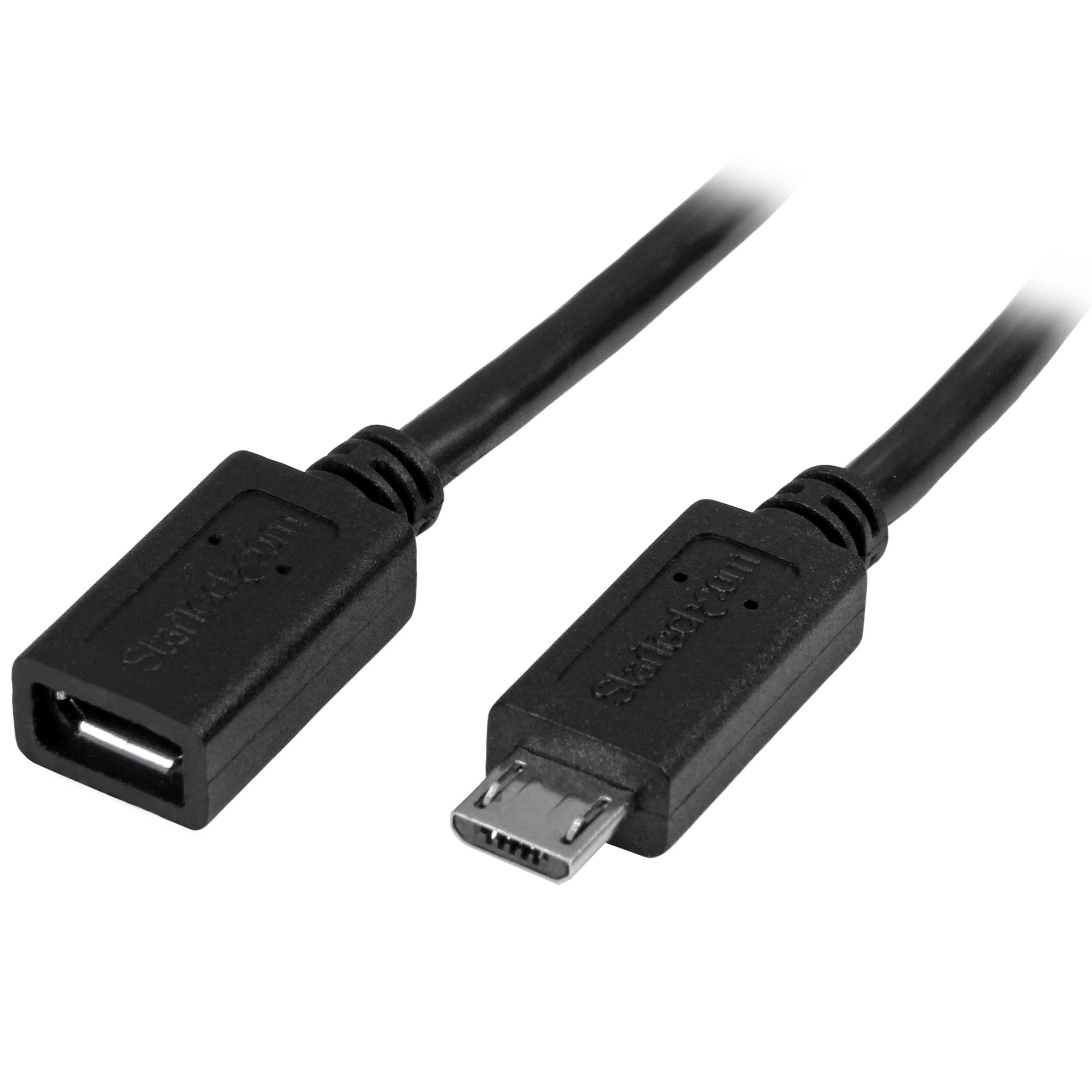 Startech.Com 0.5M 20In Micro Usb Extension Cable   M/F   Micro Usb Male To Micro Usb Female Cable (Usbubext50Cm), Black