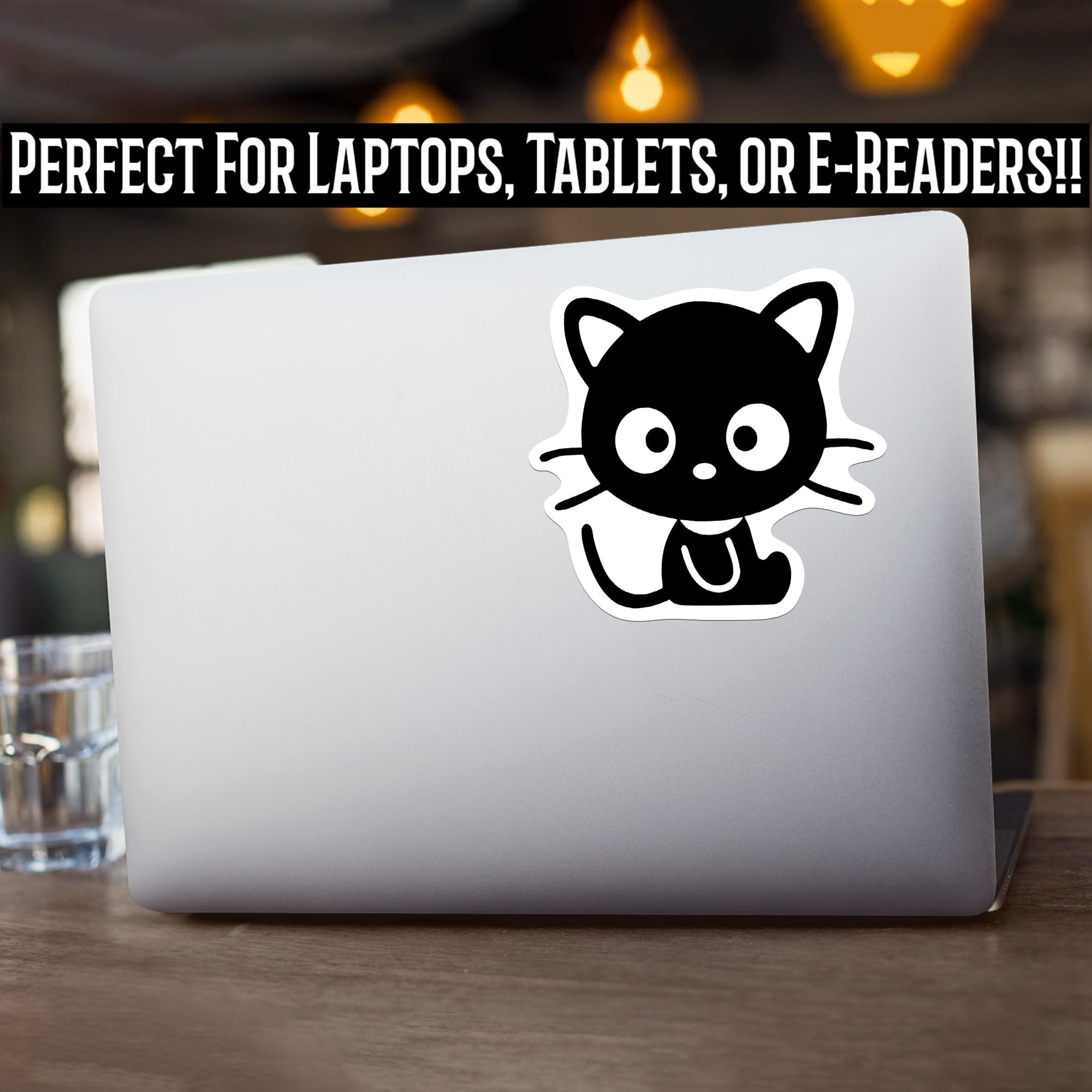 Cute Kitty Cat Vinyl Decal Sticker | Cars Trucks Vans Walls Laptops Cups | Black On White Background | 5.5 Inches | Kcd1315