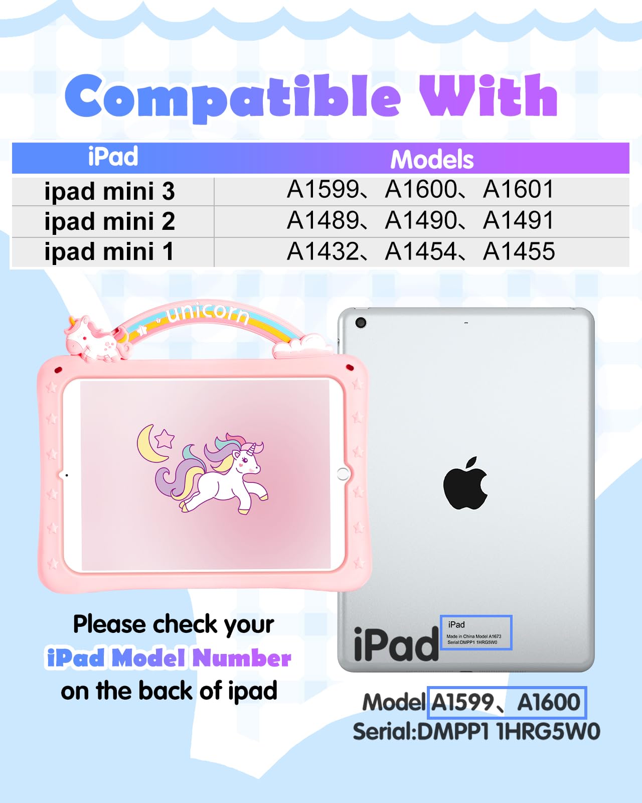 Wazzasoft For Ipad Mini 1/2/3 Case 7.9 Inch For Girls Cute Girly Cartoon Kawaii Pretty 3D Design Cover With Stand & Strap Unique