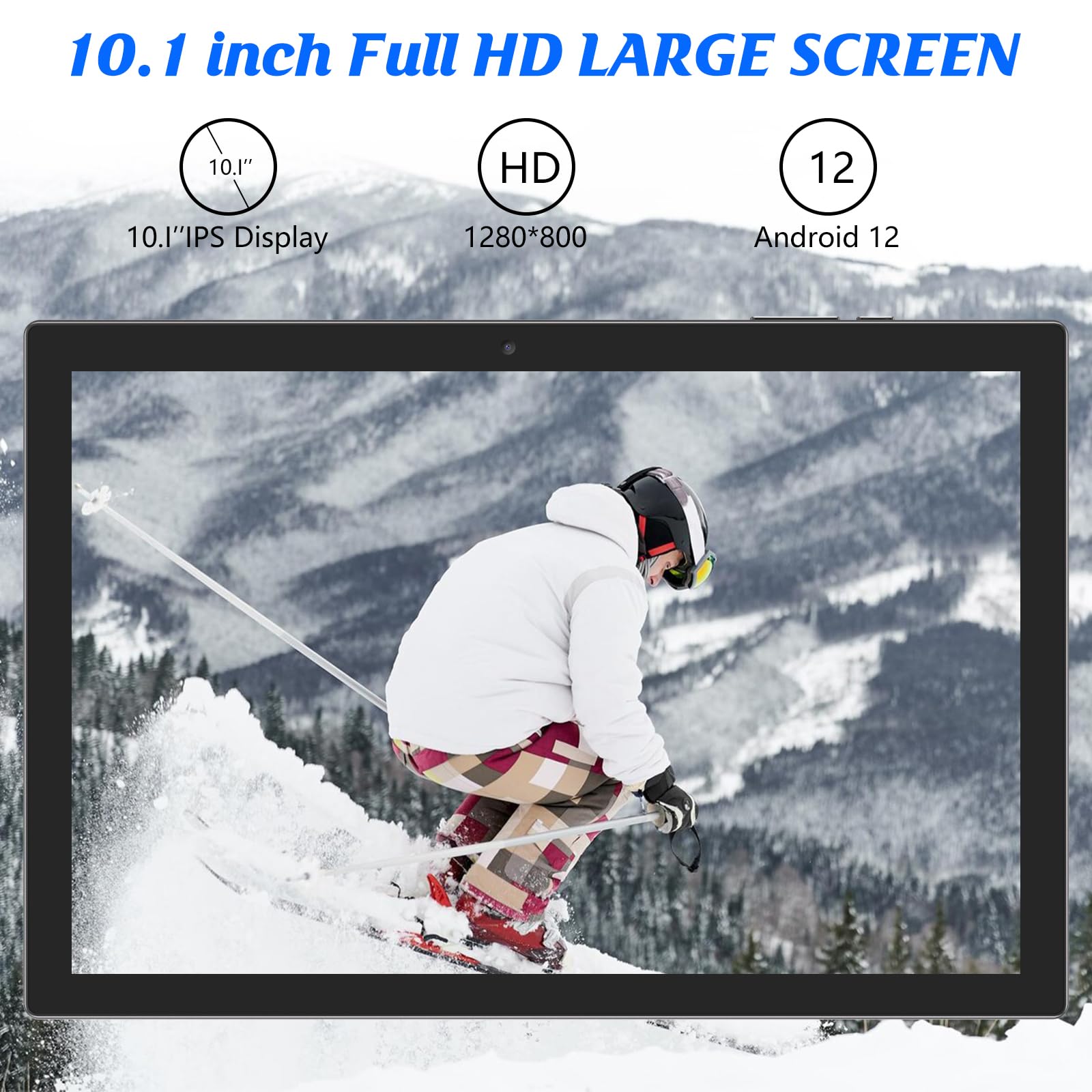 10 Inch Tablet With Keyboard 2 In 1 Tablet Android 12 Tablets Include Case Mouse Stylus Tempered Film 6000Mah Battery 4Gb+64Gb/5