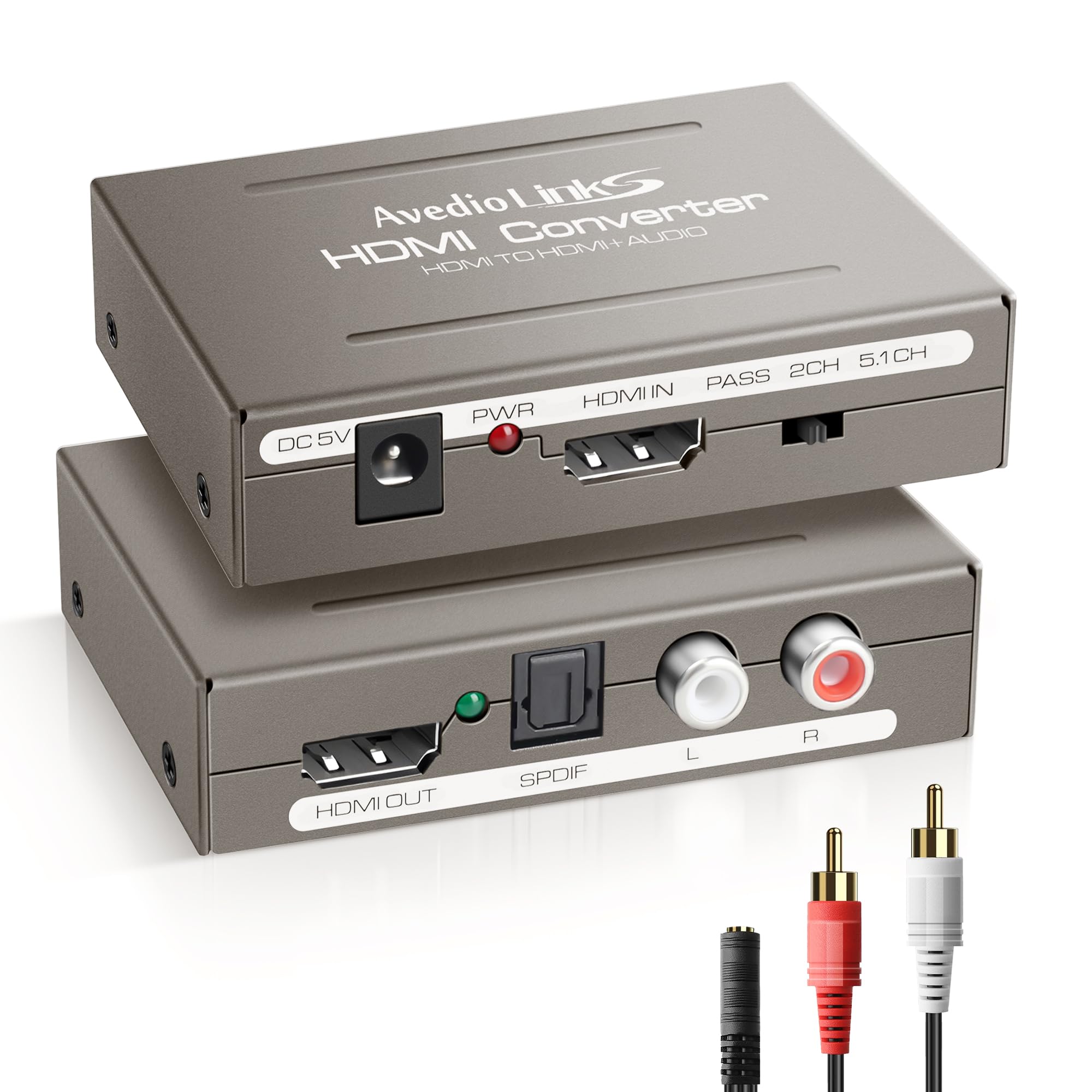 Avedio Links 4K Hdmi Audio Extractor Splitter, 1080P Hdmi To Hdmi Audio Converter + Optical Toslink Spdif + L/R Stereo Analog Au