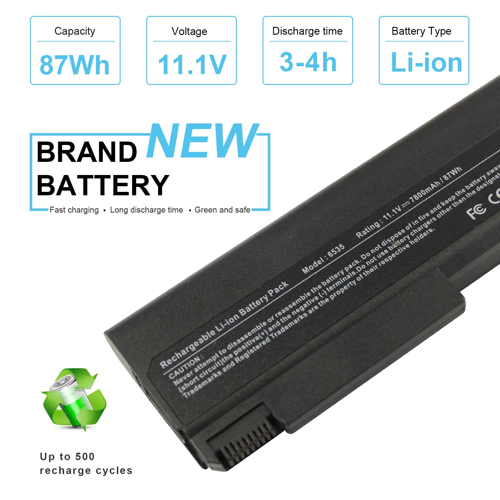 Futurebatt 9Cell Extended 7800Mah Battery For Hp Elitebook 8440P 6930P 8440W / Probook 6550B 6455B / Compaq 6730B 6735B 6700B 65