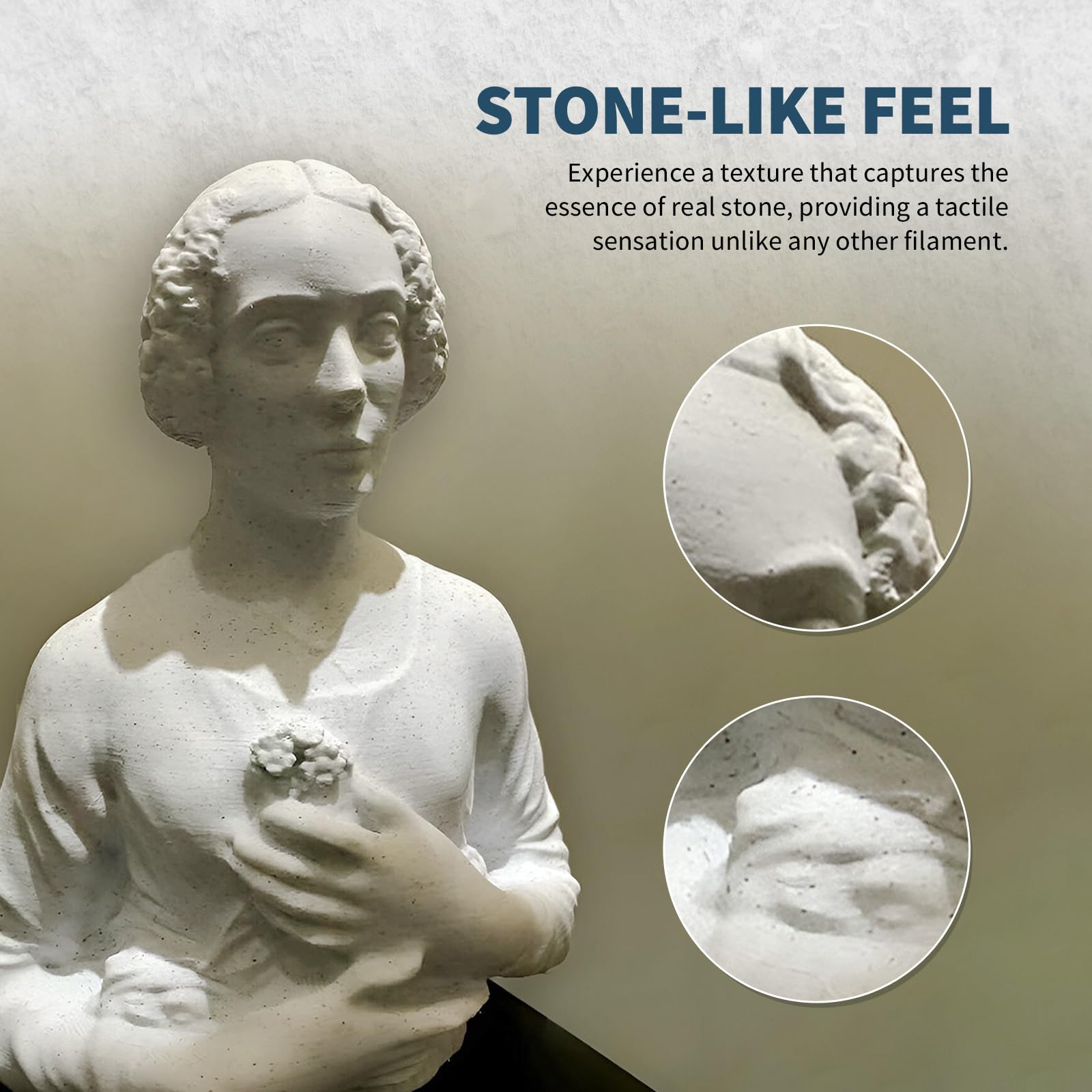 Overture Rock Pla Filament 1.75Mm, Marble Pla 3D Printer Filament 1Kg Spool (2.2Lbs), Dimensional Accuracy +/  0.02 Mm, Fit Most