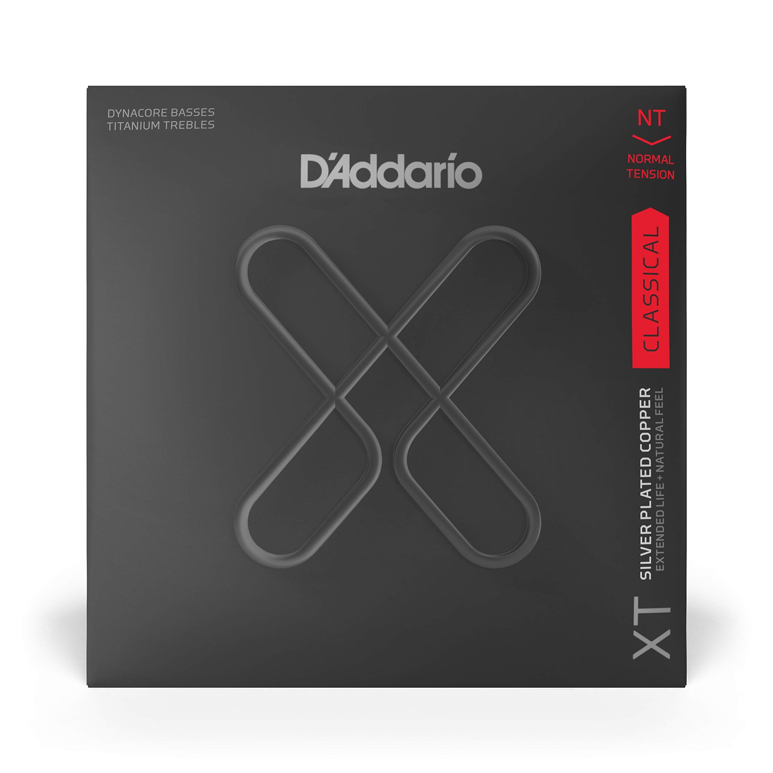 D'Addario Guitar Strings   Xt Coated Classical Guitar Strings   Xtc45Tt   Silver Plated Copper, Xt Dynacore, Titanium Trebles