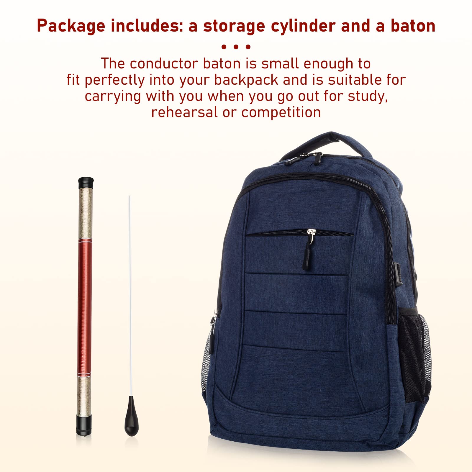 Sdarming Conducting Baton, Conductor Baton, Music Baton, Orchestra Baton With Storage Cylinder Ebony Handle, Music Baton For Cho