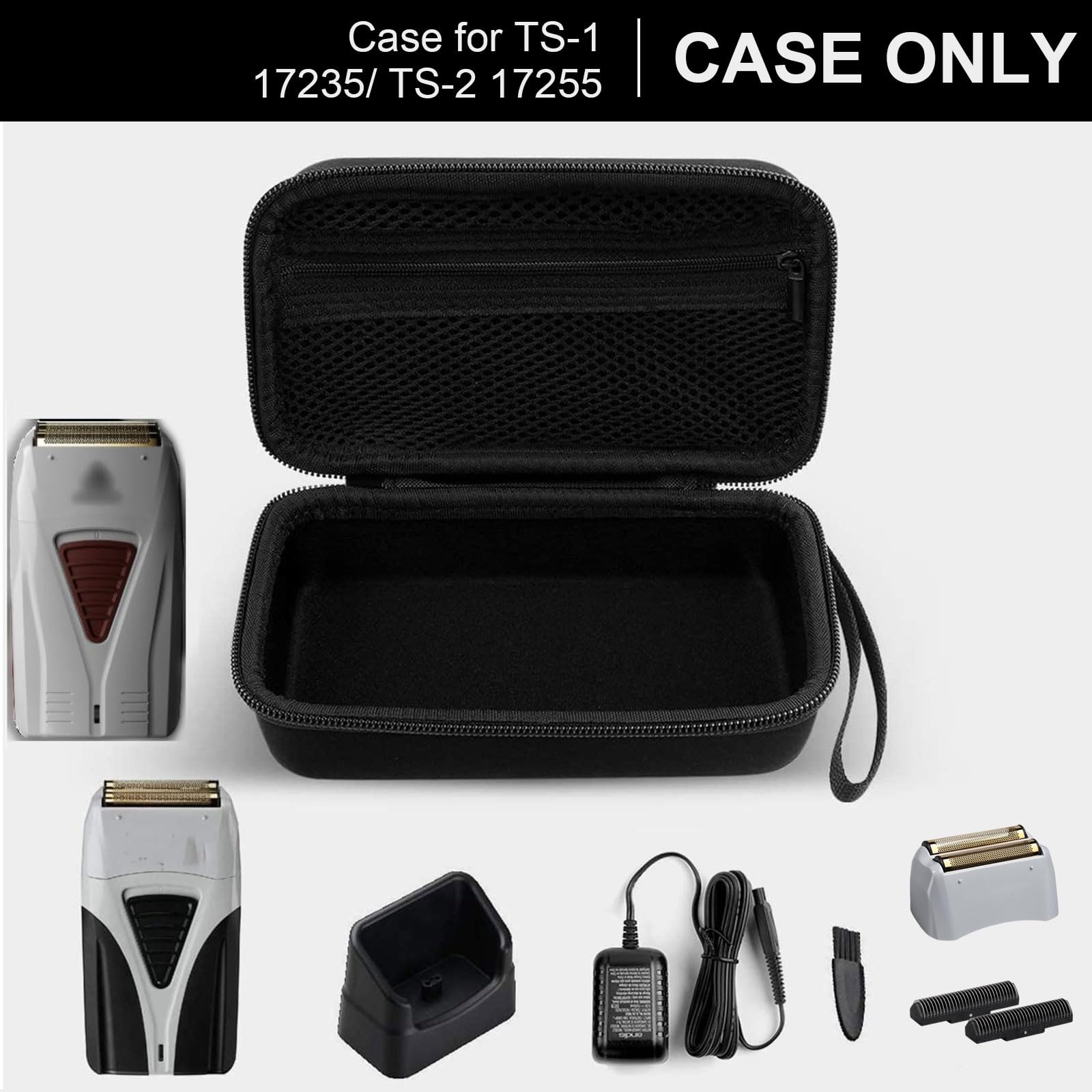 Case For Andis Profoil Lithium Plus Titanium Foil Shaver Ts 1 17235/ Ts 2 17255 Pro Foil, Travel Bag Fits For 17285/17280/17215
