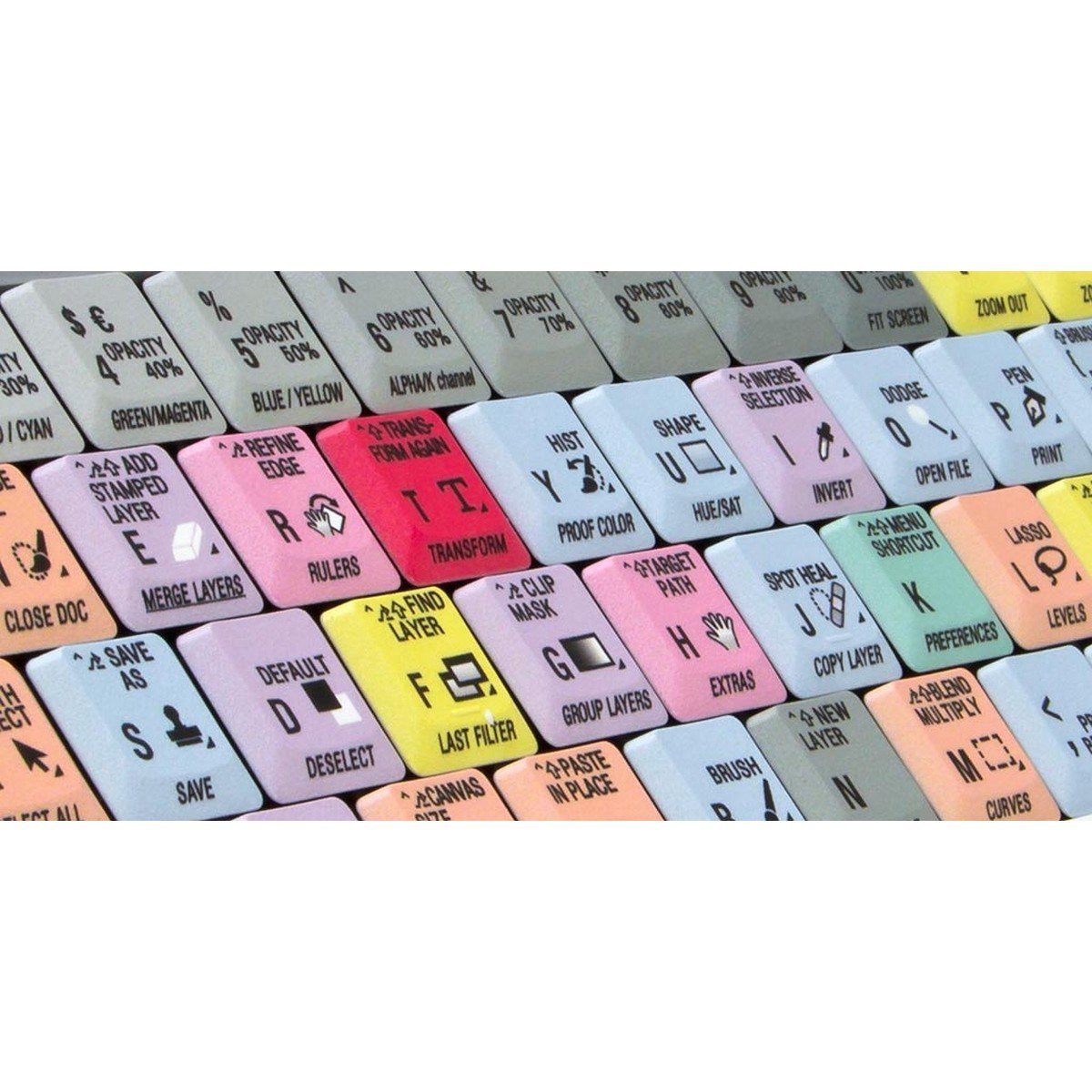 Logickeyboard Designed For Adobe Photoshop Cc - Pc Slim Line Keyboard- Windows 7-10 Part: Lkbu-Photocc-Ajpu-Us