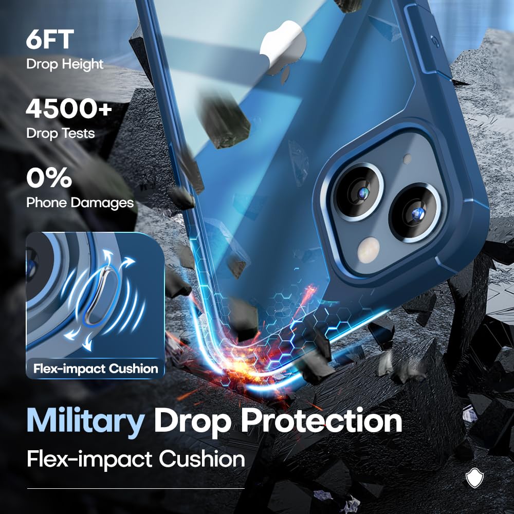 Tauri 5 In 1 Designed For 13 Case, [Not Yellowing] With 2X Tempered Glass Screen Protector + 2X Camera Lens Protector, Shockproo