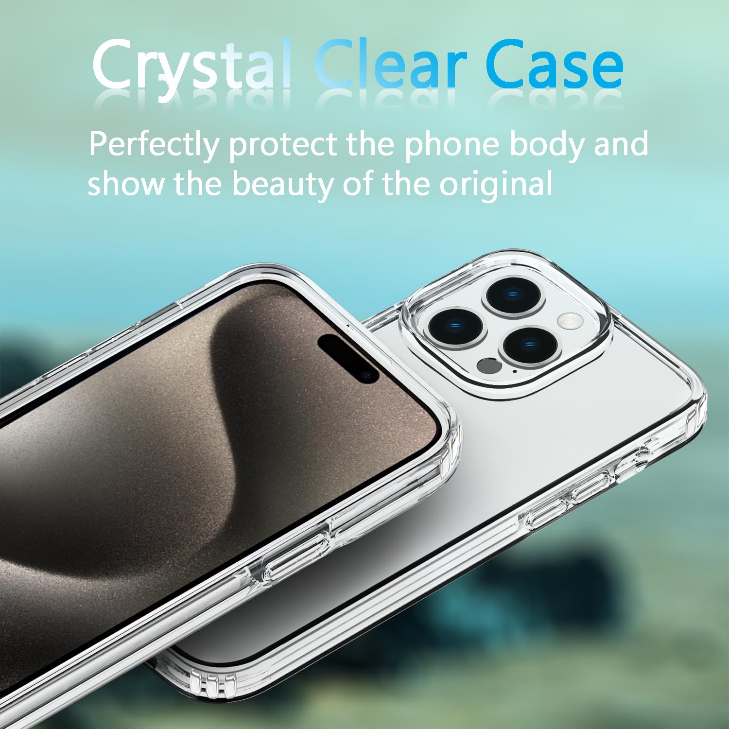 Tenoc Phone Case Compatible With Iphone 15 Pro Max, Clear Case Non Yellowing Protective Bumper Hard Back Cover For 6.7 Inch