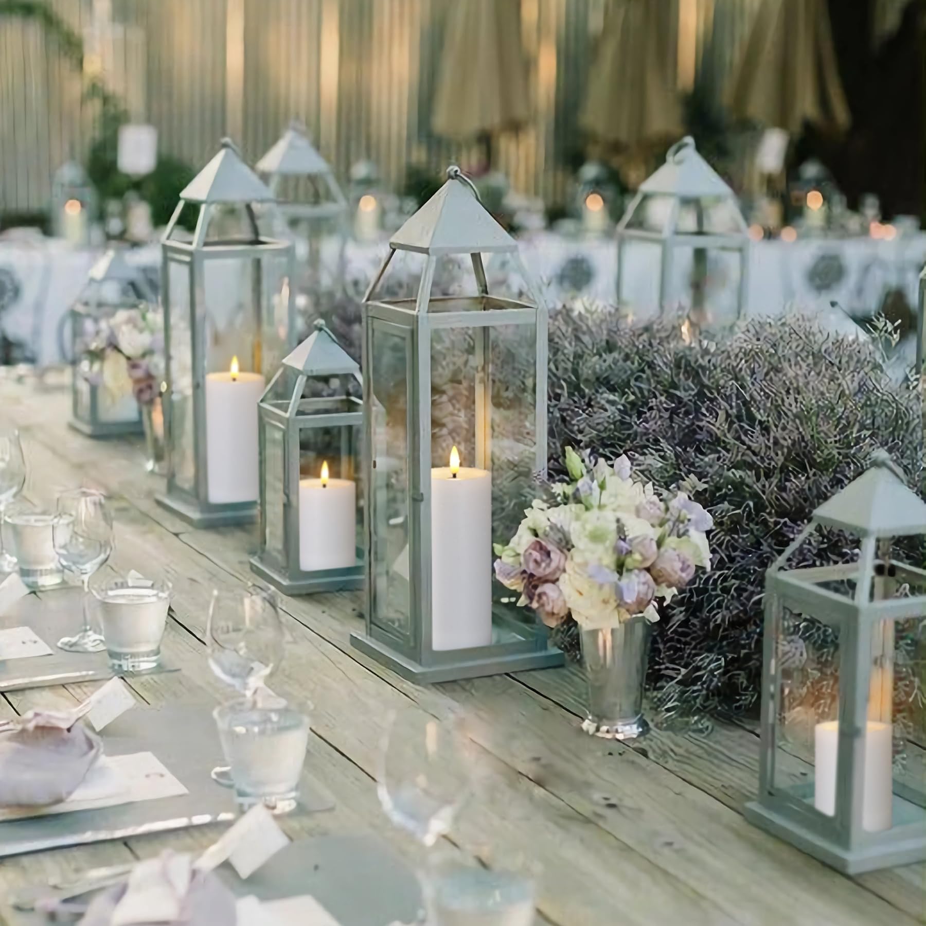 Yeelida Outdoor 4Pcs Flameless Waterproof Candles With Handy Remote Control, Cycle Timer Battery Operated Candle Grease Effect L