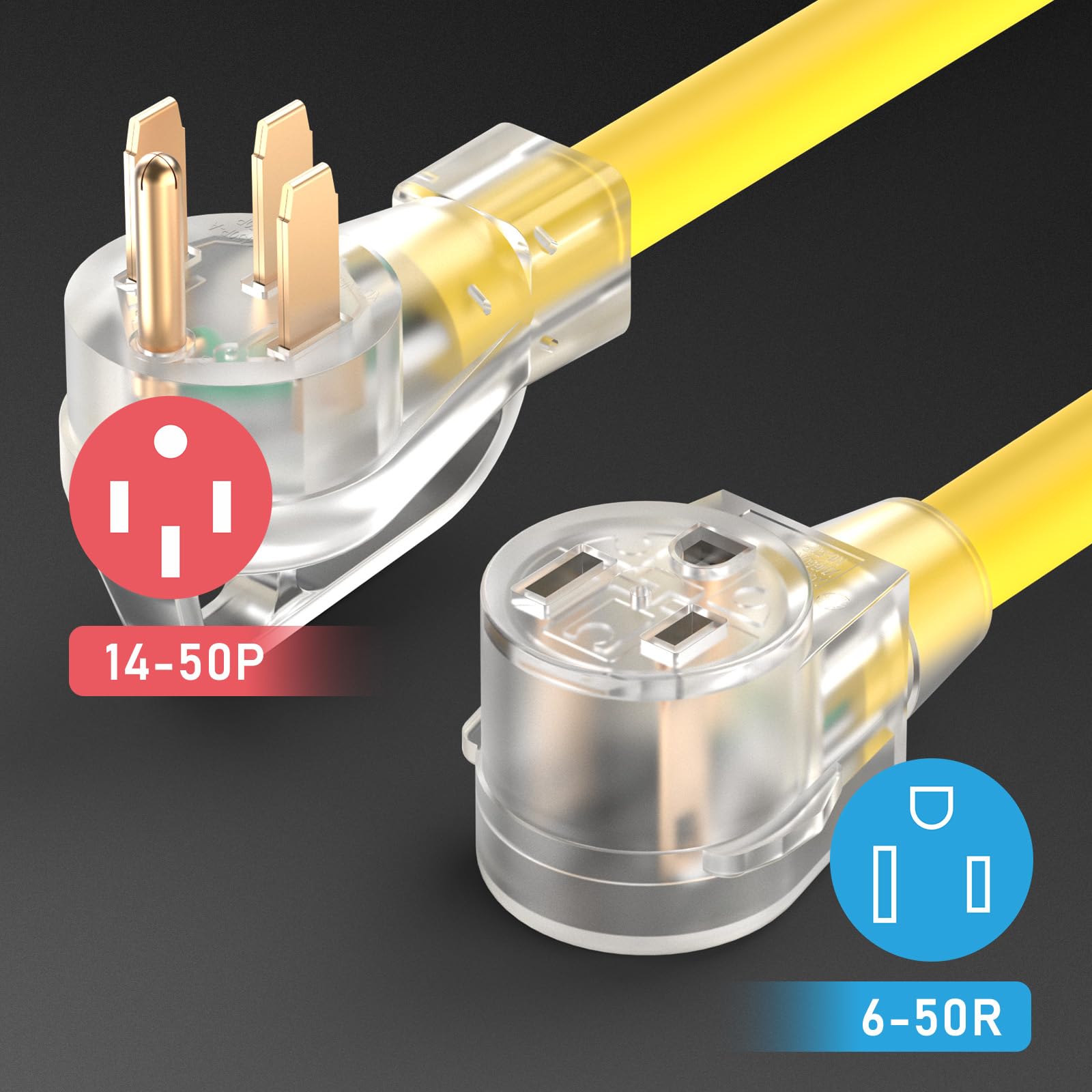 Tooliom Nema 14 50P To 6 50R Welder Adapter Cord 3 Prong To 4 Prong 50Amp Heavy Duty Welder Plug Outlet Adapter Cord For Welder