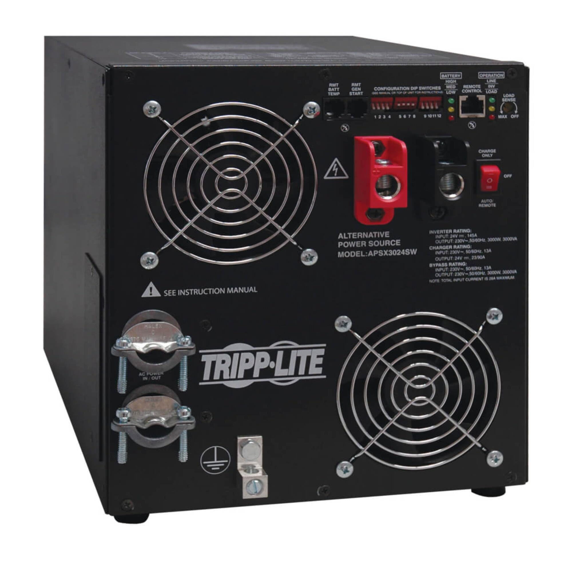 Tripp Lite APSX3024SW Battery Charger/Inverter, 230Vac, 3000W,Black