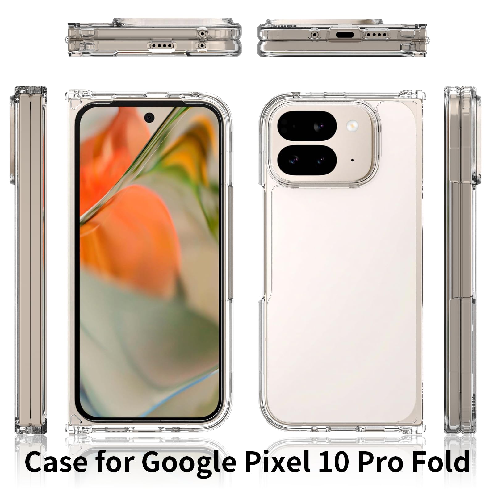 Osophter For Pixel 10-Pro-Fold Case: Clear Transparent Protective Phone Cover[Anti-Yellowing][Anti-Scratch] For Google Pixel 10