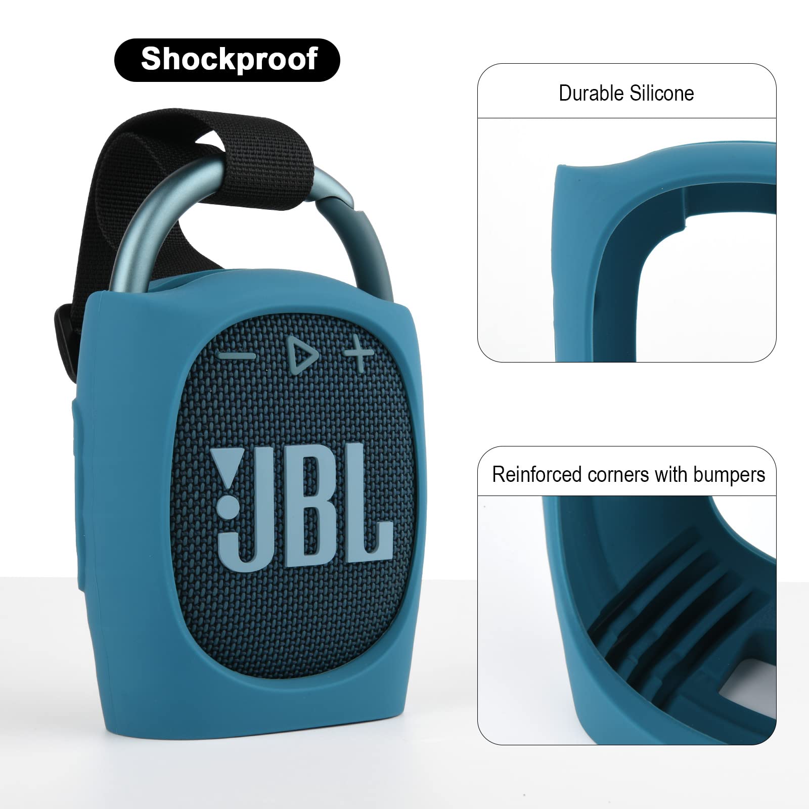 Txesign Silicone Protective Carrying Case Compatible With Jbl Clip 4   Portable Mini Bluetooth Speaker Stand Up Cover Pouch For
