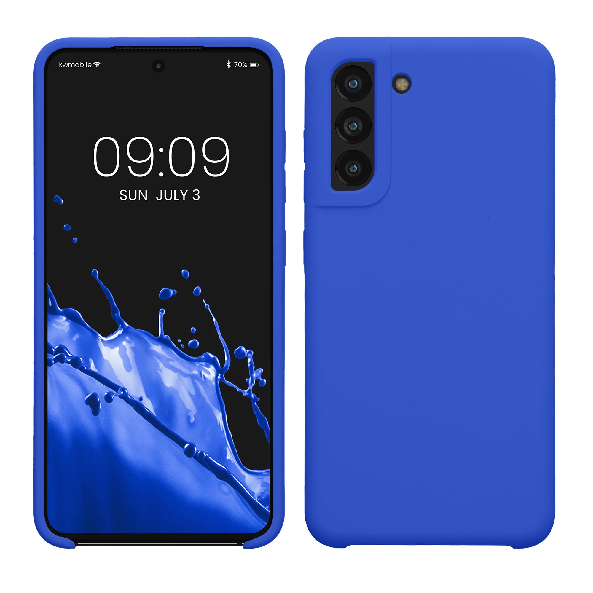 kwmobile Case Compatible with Samsung Galaxy S21 FE Case - TPU Silicone Phone Cover with Soft Finish - Baltic Blue