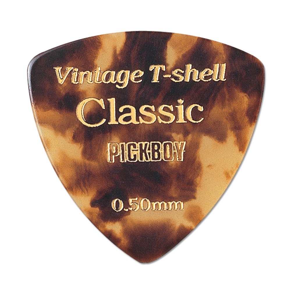 Pickboy Vintage Pick, Classic T-Shell Triangle, Cellulose, 0.50mm, 10 picks