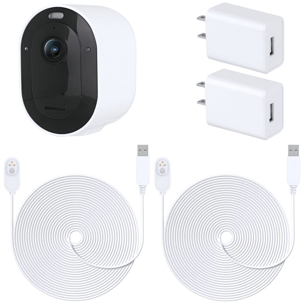 2Pack 30Ft Magnetic Charging Cable With Power Adapter For Arlo Pro 3, Pro 3 Floodlight, Arlo Pro 4, Arlo Pro 5S, Arlo Ultra, Arl