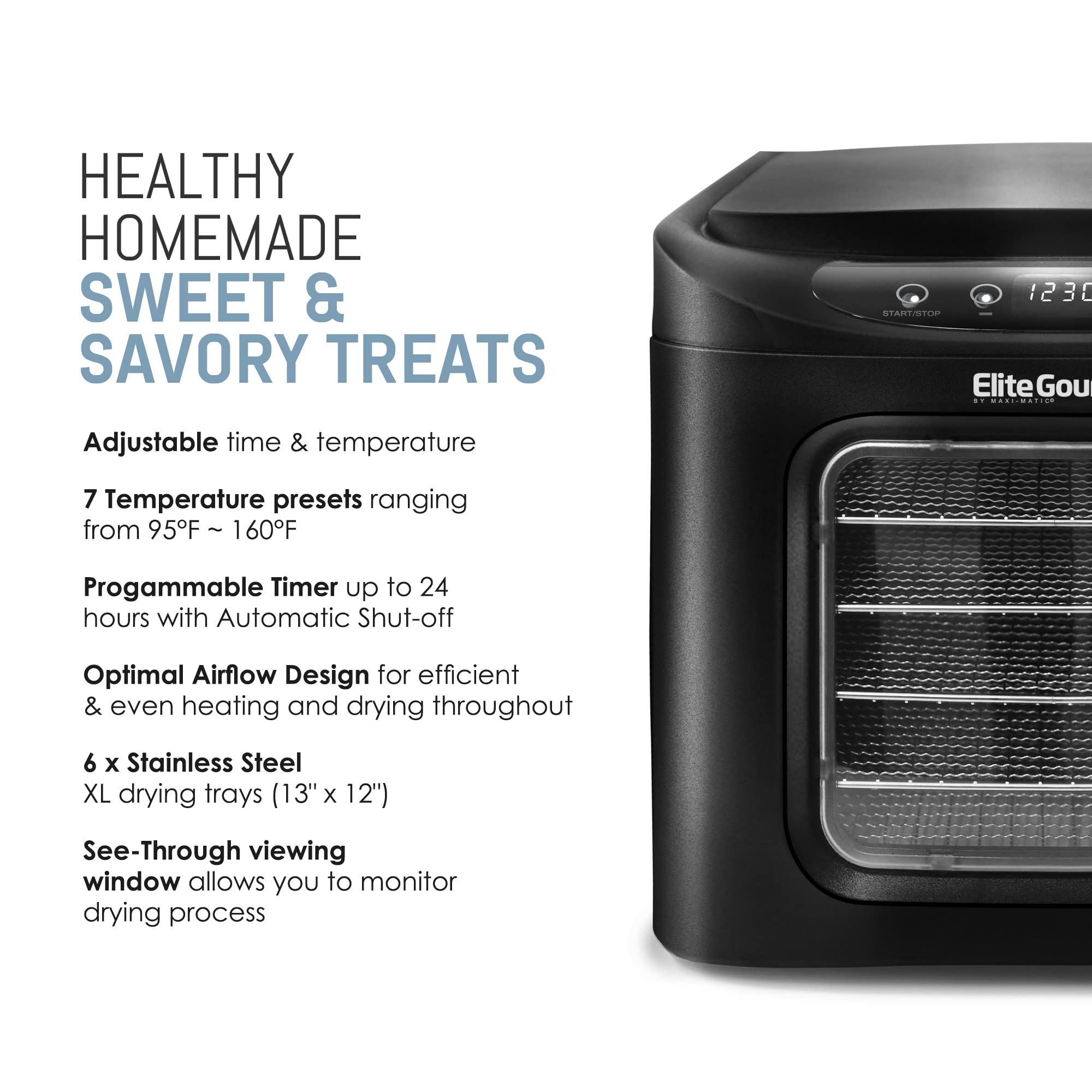 Elite Gourmet Efd 313B Programmable Food Dehydrator - Thumbnail 4