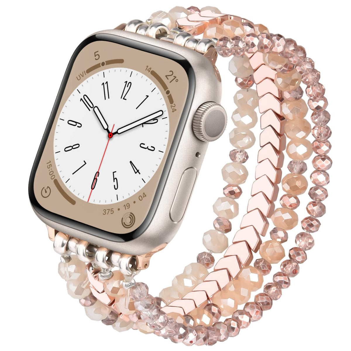 Mofree Beaded Bracelet Compatible With Apple Watch Band 38Mm/40Mm/41Mm Series 9/8/7/Se/6/5/4/3/2/1 Women Fashion Handmade Elastic Stretch Strap For Iwatch Bands Replacement Colorful
