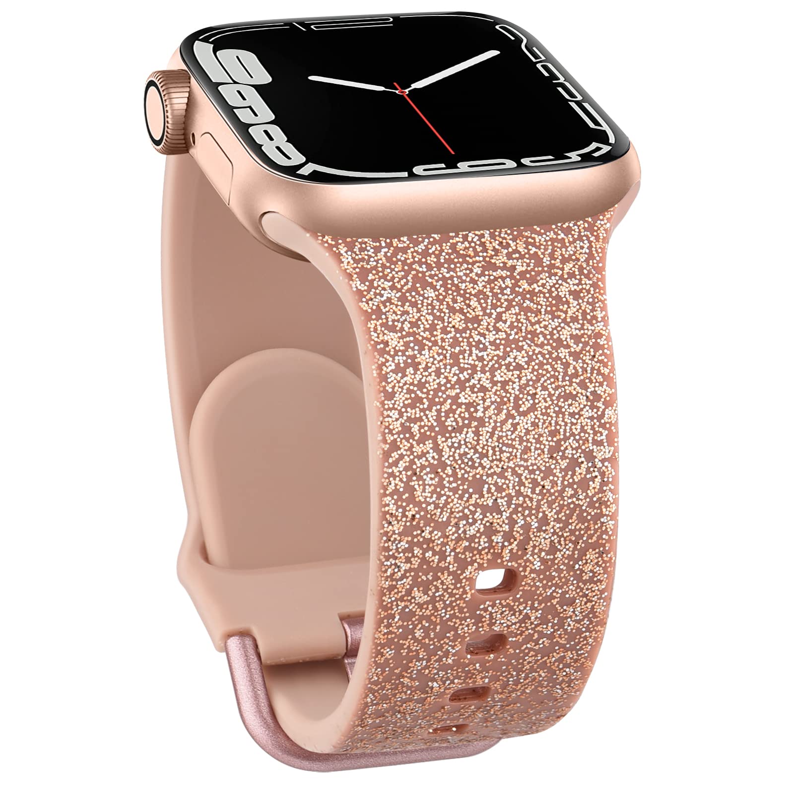 Ieoviee Sport Band Compatible With Apple Watch Band 38Mm 40Mm 41Mm, Women Glitter Bling Soft Silicone Waterproof Strap Replaceme