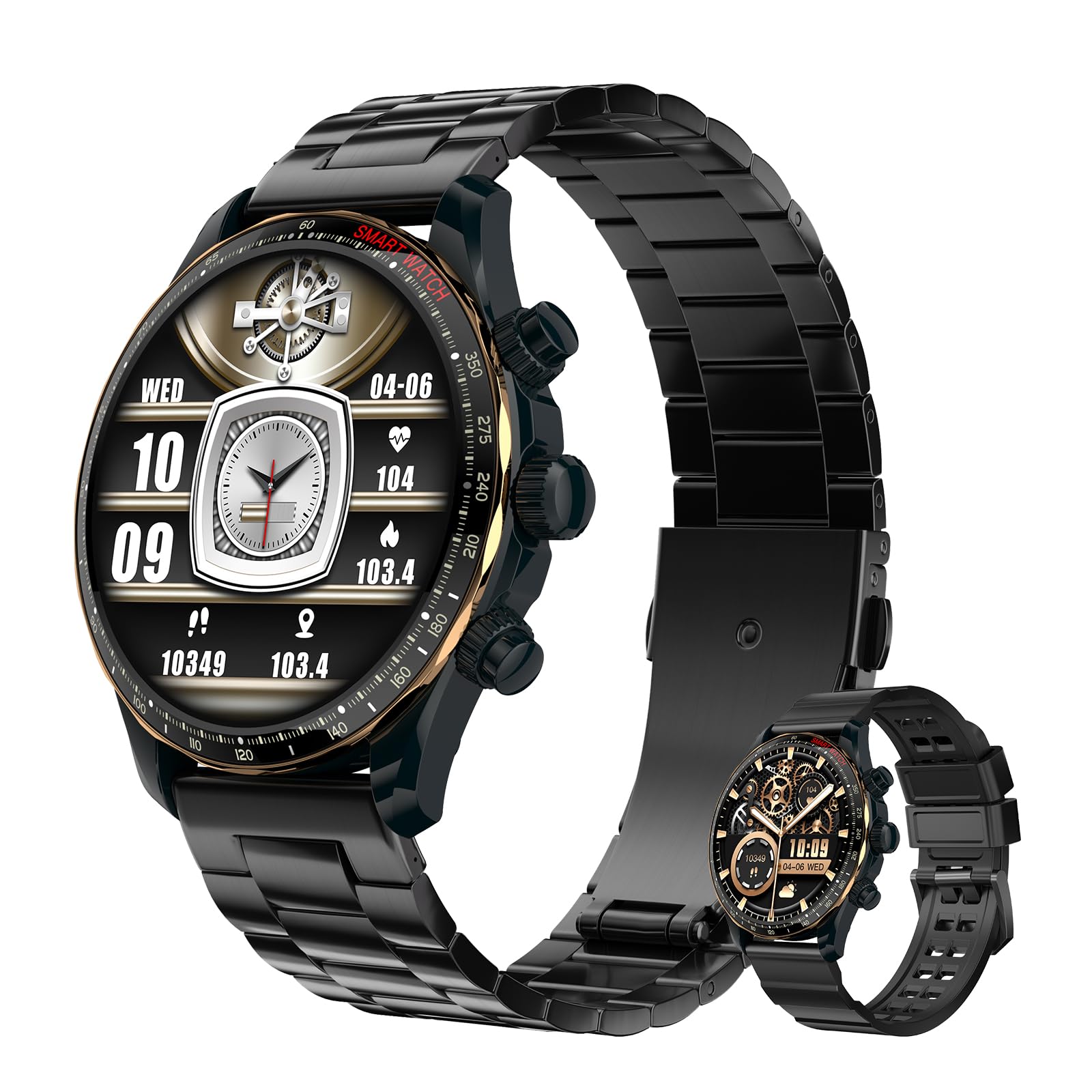 LogHog Smart Watches for Men,1.43 AMOLED Display Fitness Watch IP68 Waterproof Activity Tracker Smartwatches Compass Compatible 