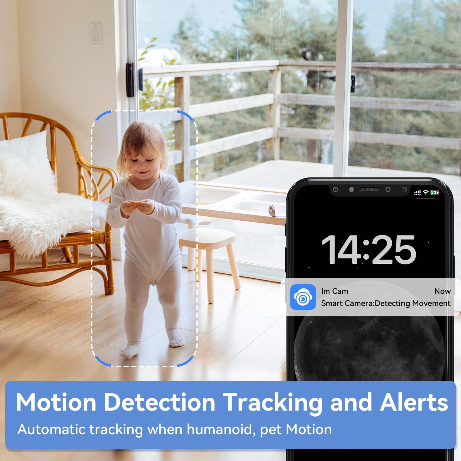 Acemo Indoor Security Camera,Two Way Video Camera, Wifi Baby/Elder/Puppy/Dog/Pet Camera, 1080P Nanny Security Camera For Home, V