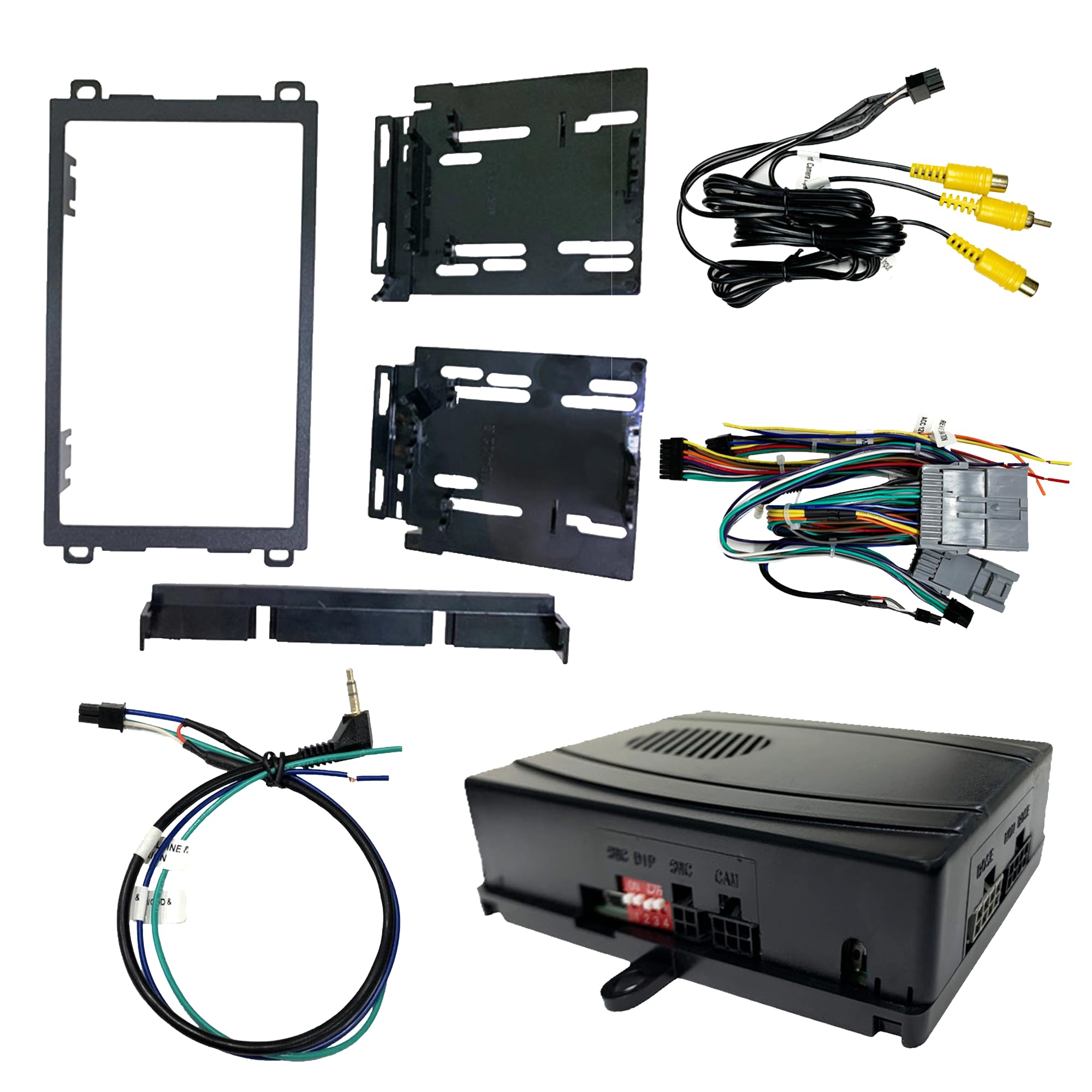 Crux Onstar Radio Replacement Interface W/ Swc Retention Video Switcher & D. Din Dash Kit   Gm Clas