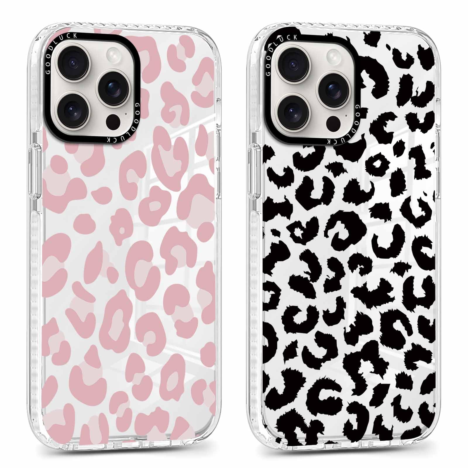 Rumdey 2 Pack Cute Clear Leopard Cases For Iphone 16 Pro Max 6.9'' Phone Case, Cheetah Print Design Cases Soft Silicone Slim Tpu