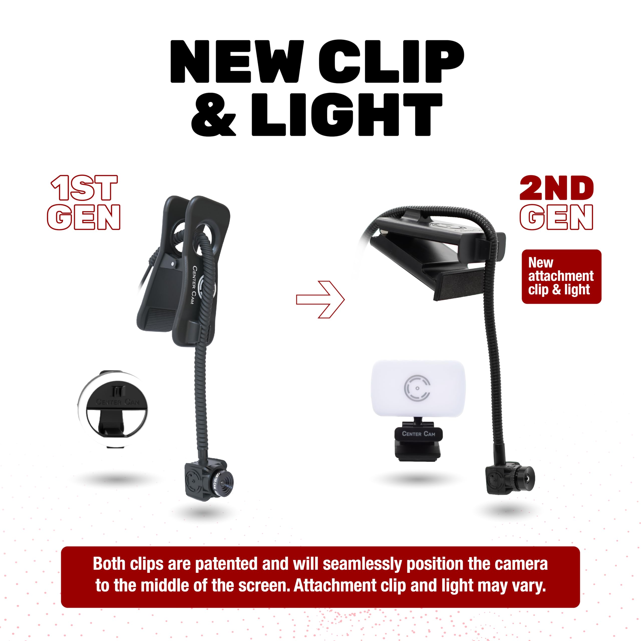 Center Cam Deluxe Package   Middle Screen Hd 1080P Webcam, Led Ring Light, Carrying Case, Conference Lighting Kit For Zoom Meeti