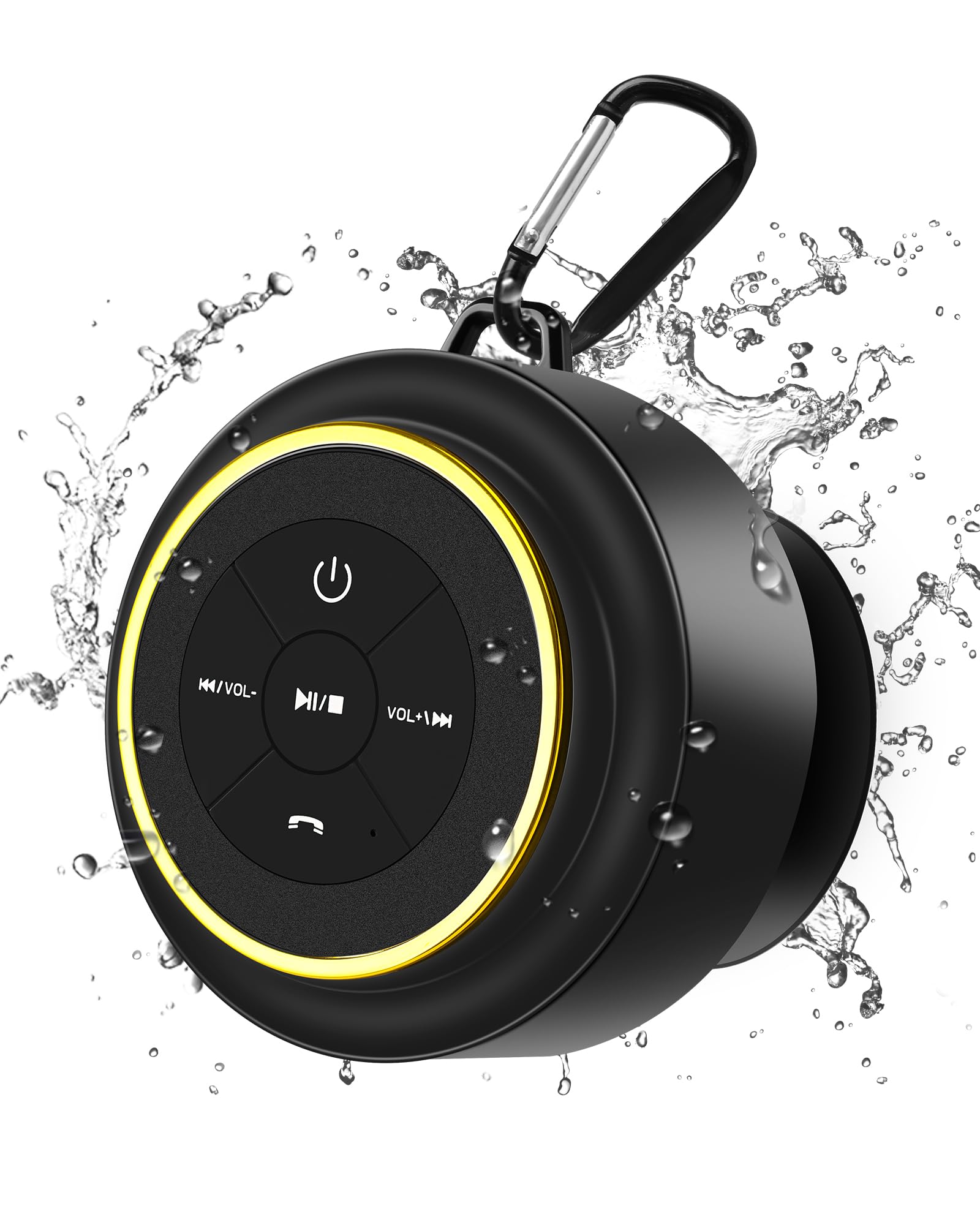 Razobws Bluetooth Shower Speaker, Portable Bluetooth Speakers, Ip67 Waterproof Wireless Speaker With Suction Cup & Carabiner, Bu