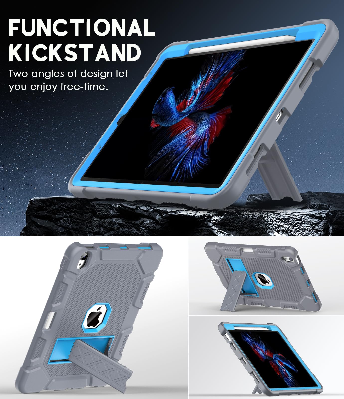 Azzsy Case For Ipad Air 11 Inch M2 2024 Release, Ipad Air 5Th / 4Th Generation 10.9 Inch Case (2022/2020), Heavy Duty Shockproof