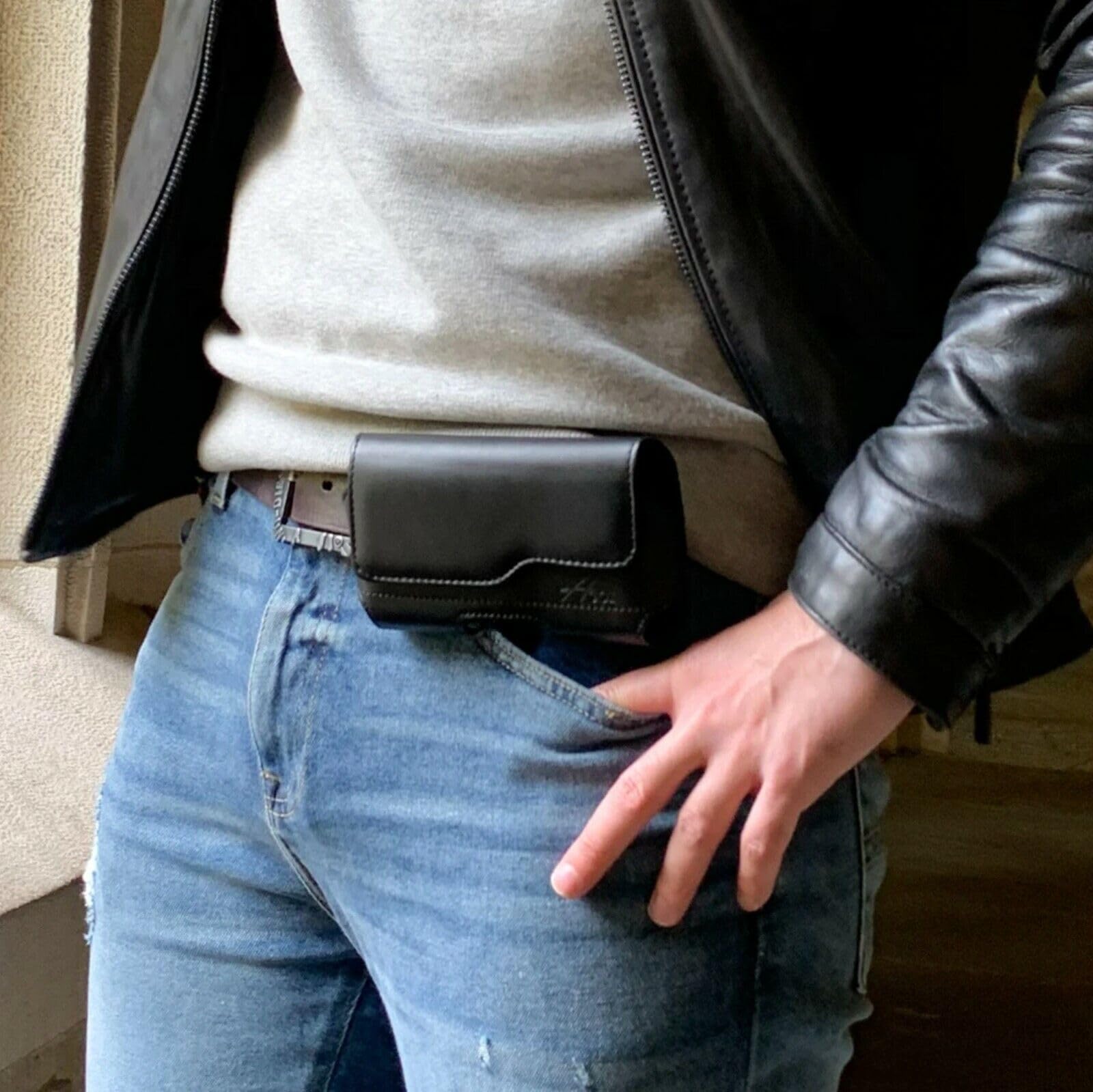 Agoz Premium Leather Pouch Case For Lg K10, Lg Premier Lte L61Al L62Vl, Premier Pro L413Dl, Holster With Belt Clip & Belt Loops