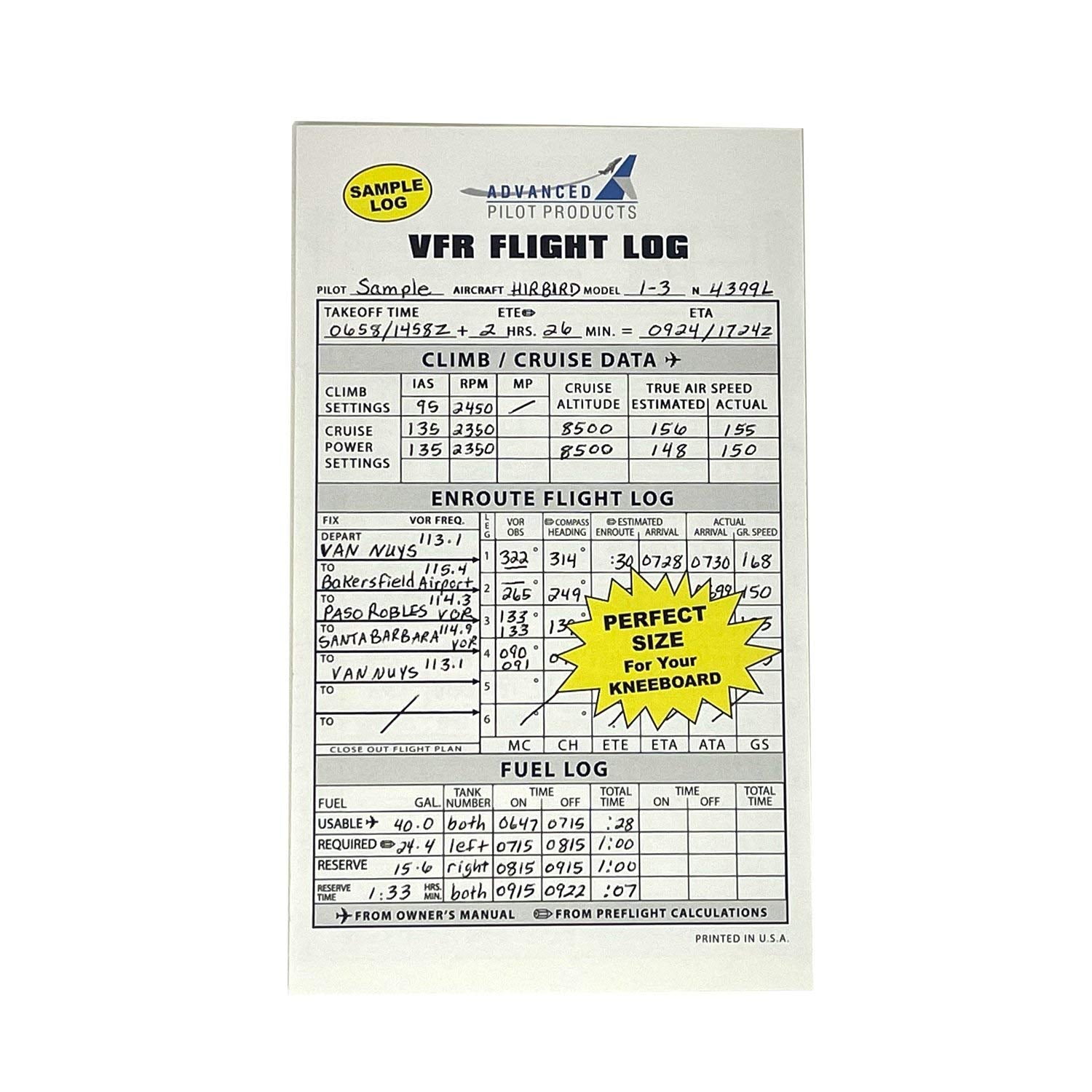 Advanced Pilot Products Vfr Flight Log Pad