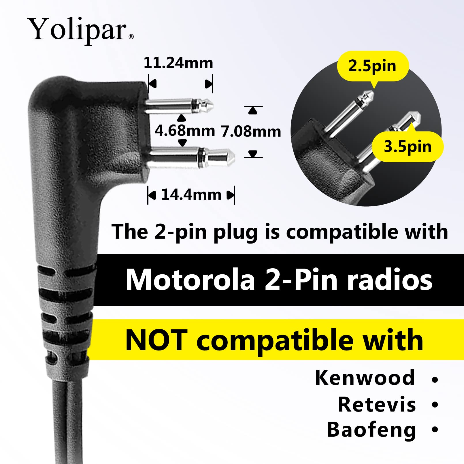 Yolipar Cls1110 Cls1410 Earpiece Compatible With Motorola Radio Cp200 Gp300 Gp2000 Walkie Talkie With Ptt Mic 2 Pin Headset Sing