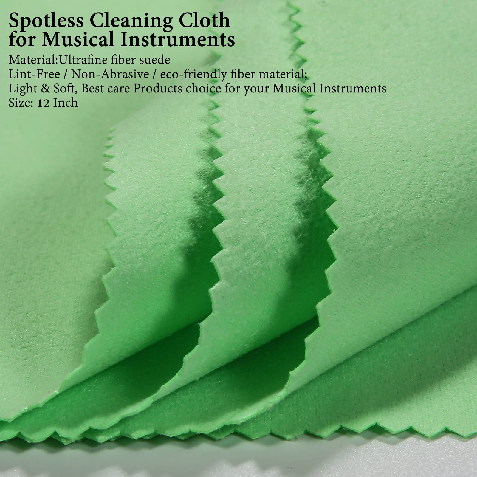 Hricane 4 Pack 12''X12'' Guitar Cloths Ultrafine Fiber Suede Plush Polishing Cloths For Musical Instruments Premium Polishing &